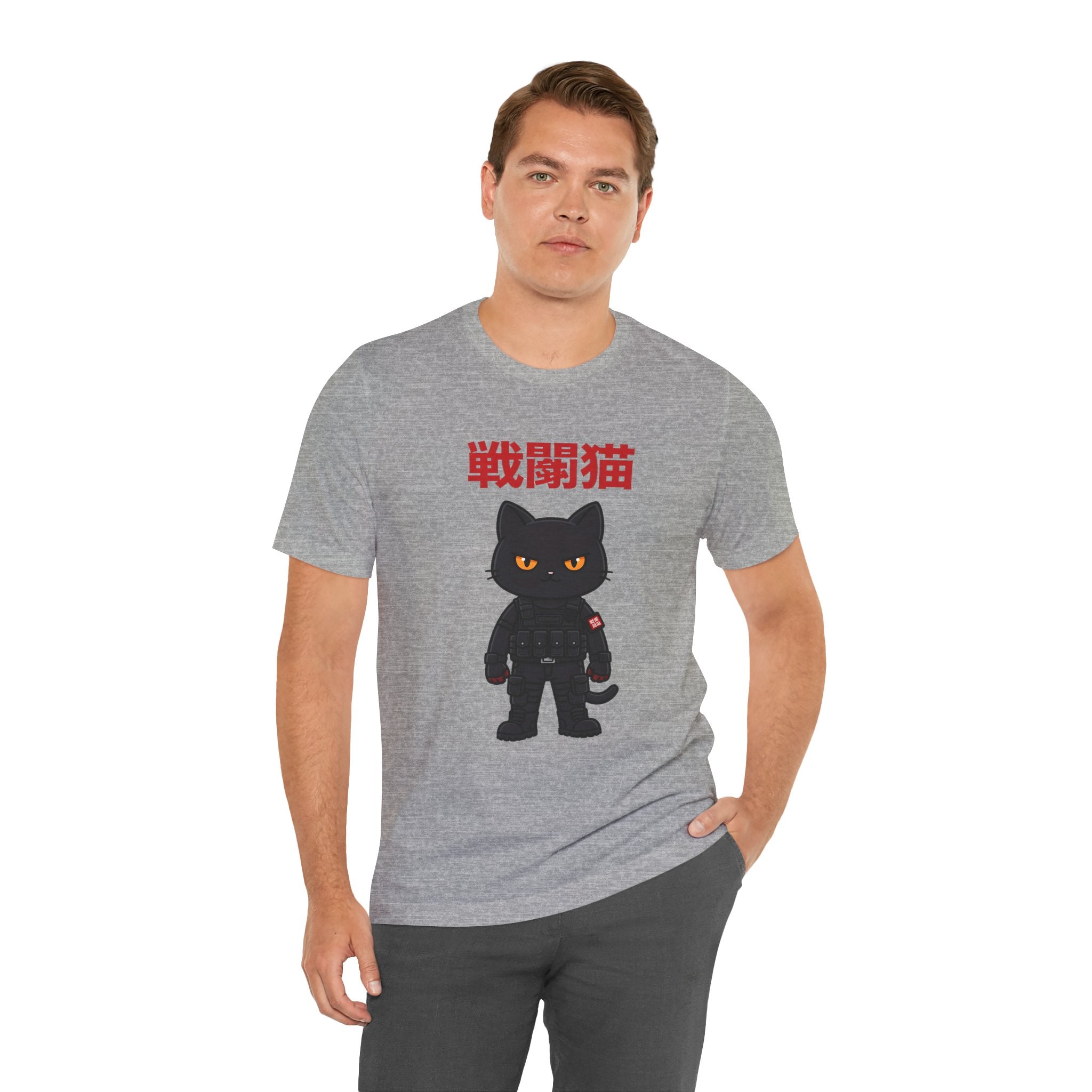 Warrior Cat T-Shirt — Black Cat Samurai Graphic Tee (戦闘猫)