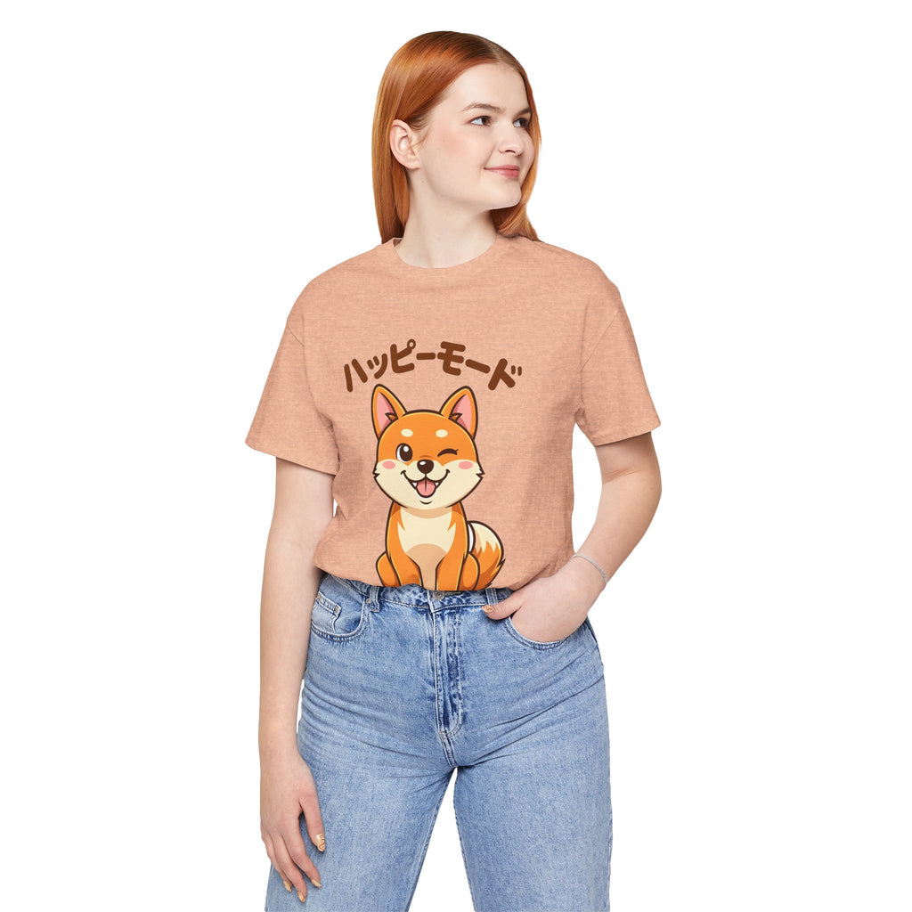 Happy Mode Shiba Inu T‑Shirt — Cute Japanese Kawaii Dog Tee
