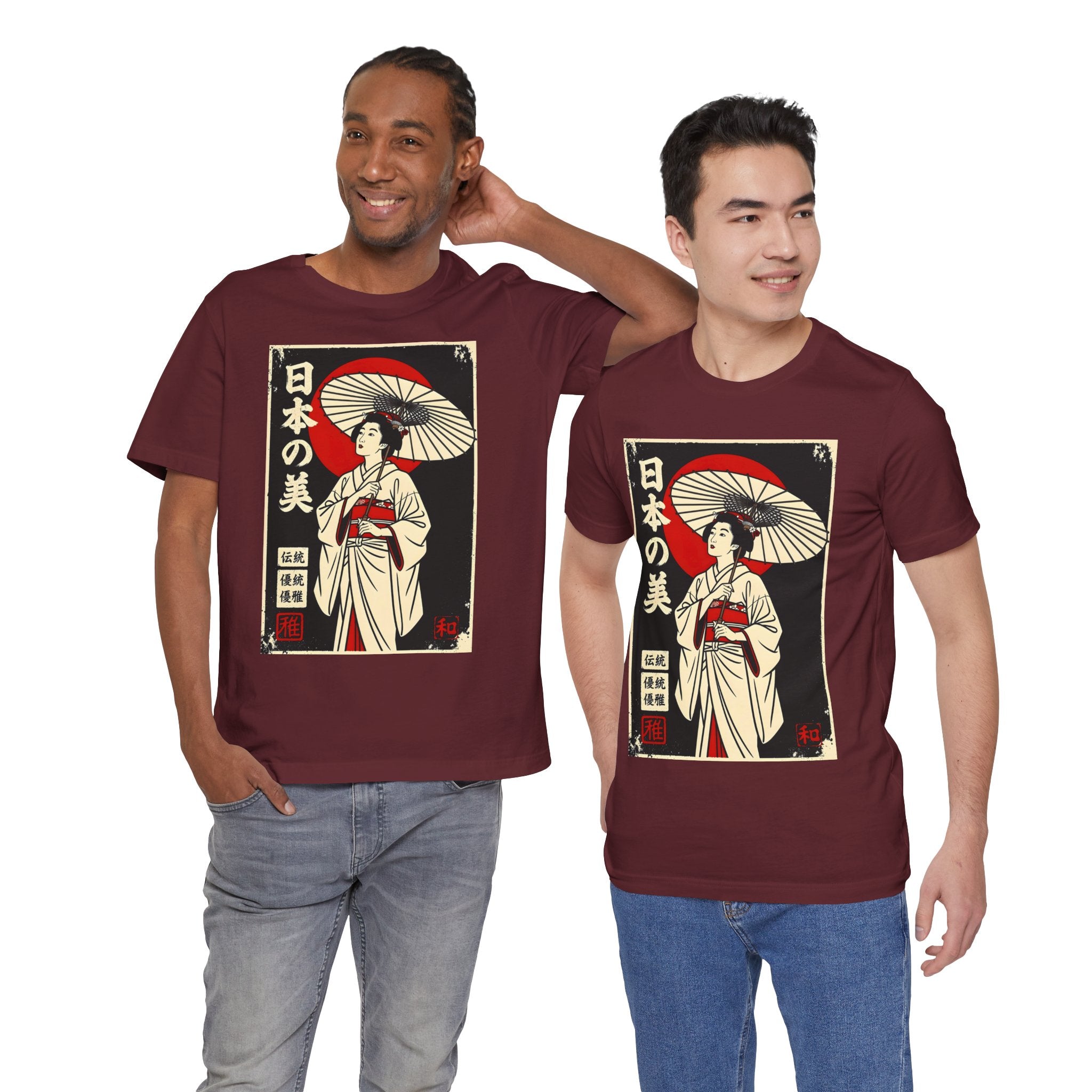 Geisha Umbrella T‑Shirt — Japanese Beauty Vintage Ukiyo-e Tee