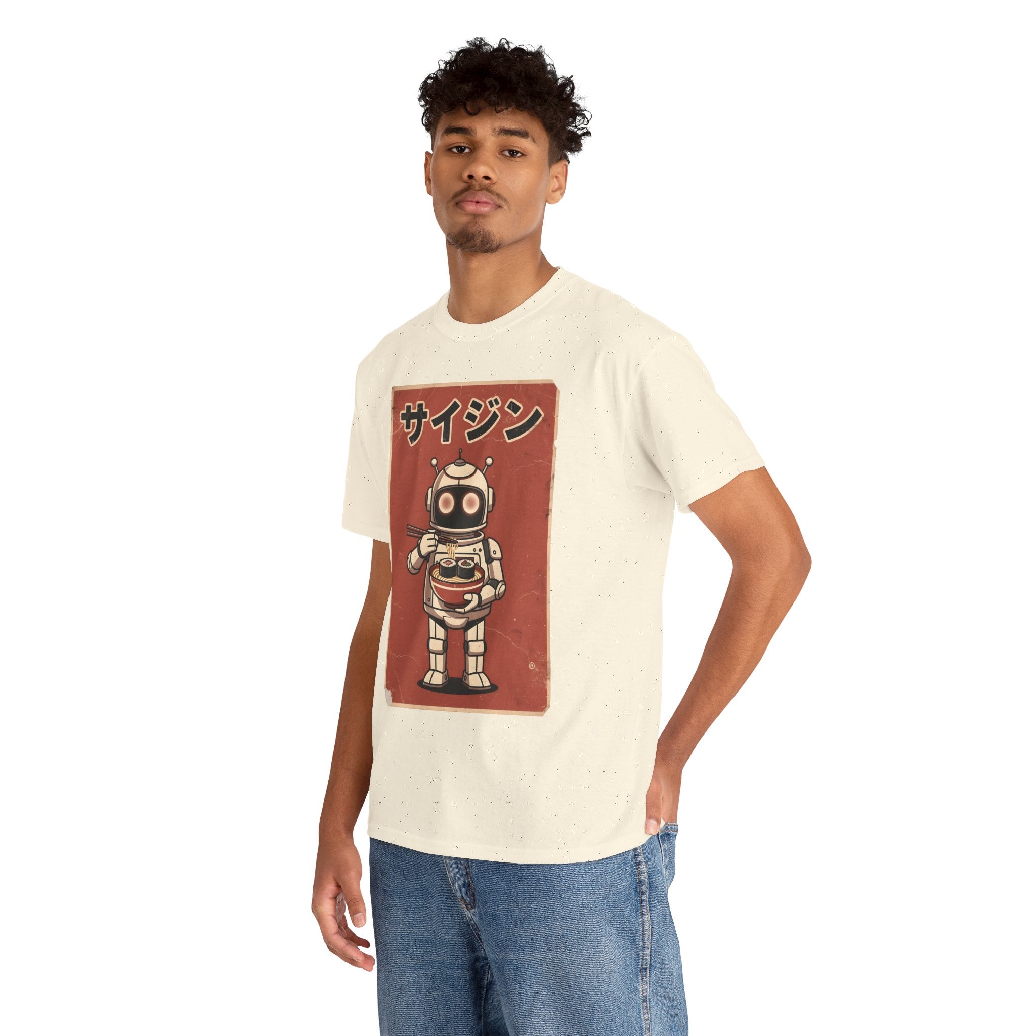 Retro Robot Ramen Tee — サイジン (Saijin) Vintage Japanese Robot Noodle Shirt