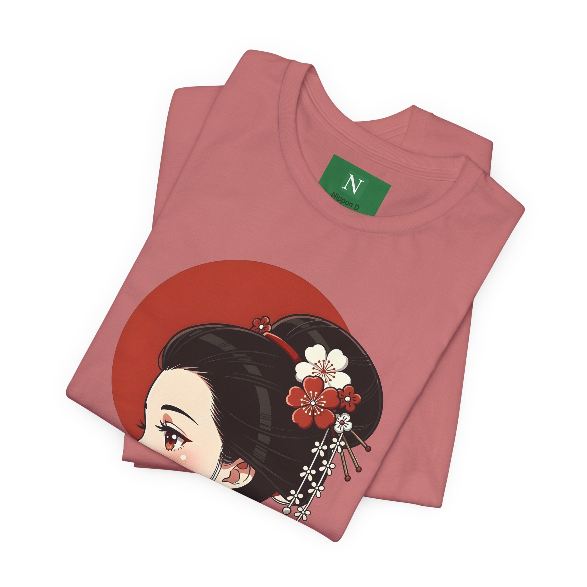 Geisha Portrait Tee — Japanese Floral Kimono Art T-Shirt
