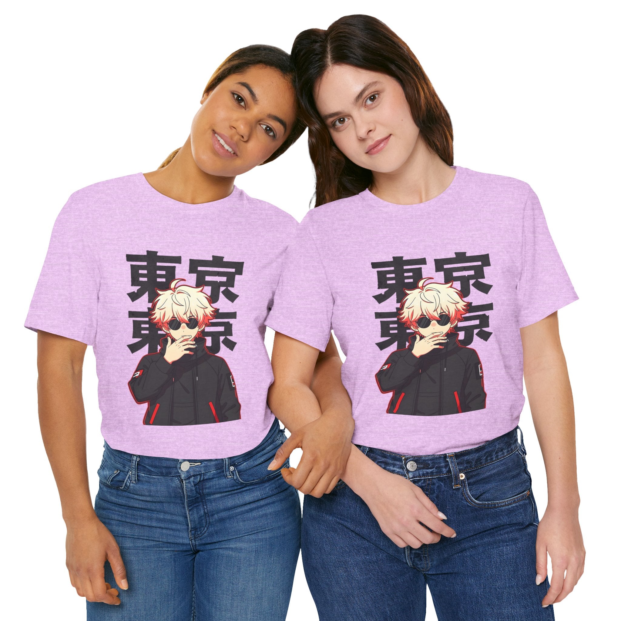 Tokyo Anime Graphic Tee — Blond Character with Kanji "東京"