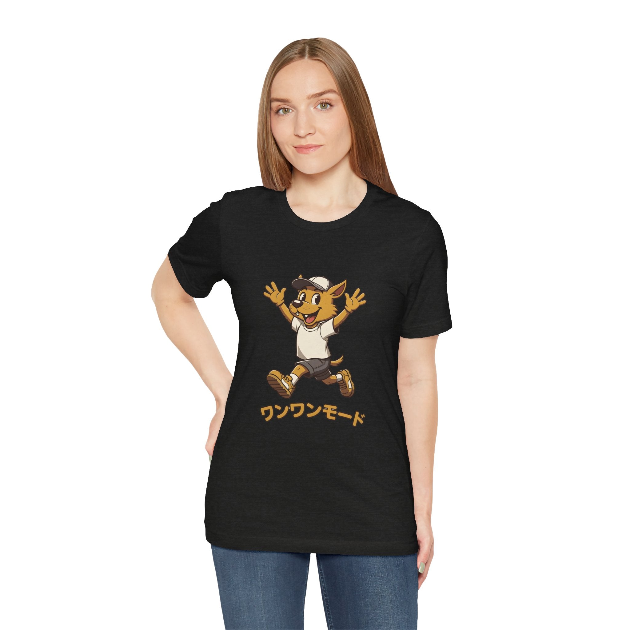 Happy Corgi Character Tee — ワンワンモード (Dog Mode) Cute Cartoon Shirt