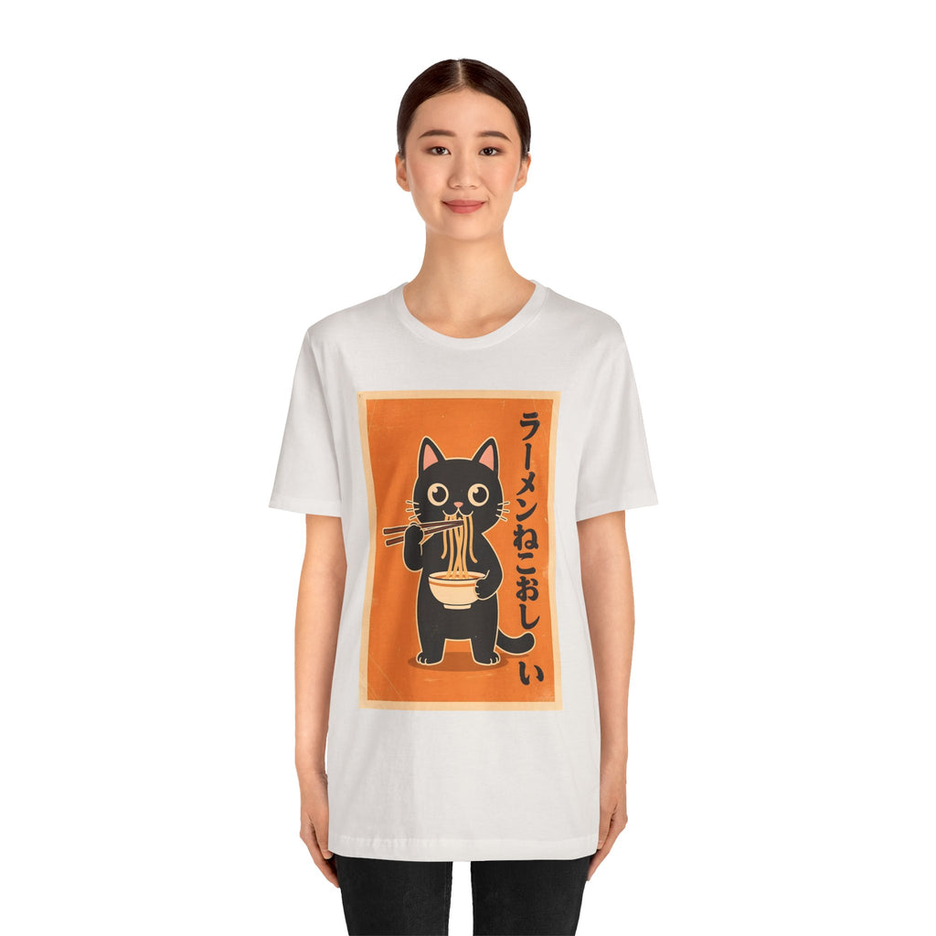 Ramen Cat Tee — Cute Japanese Cat Eating Noodles Graphic T-Shirt