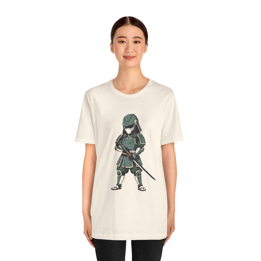 Samurai Cat T-Shirt – Cute Armored Kitty with Katana Graphic