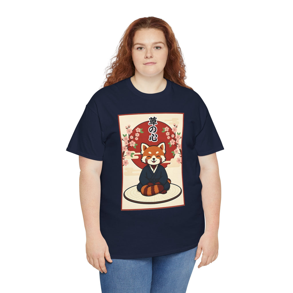 Red Panda Zen T-Shirt — Cute Japanese-Inspired Meditation Design
