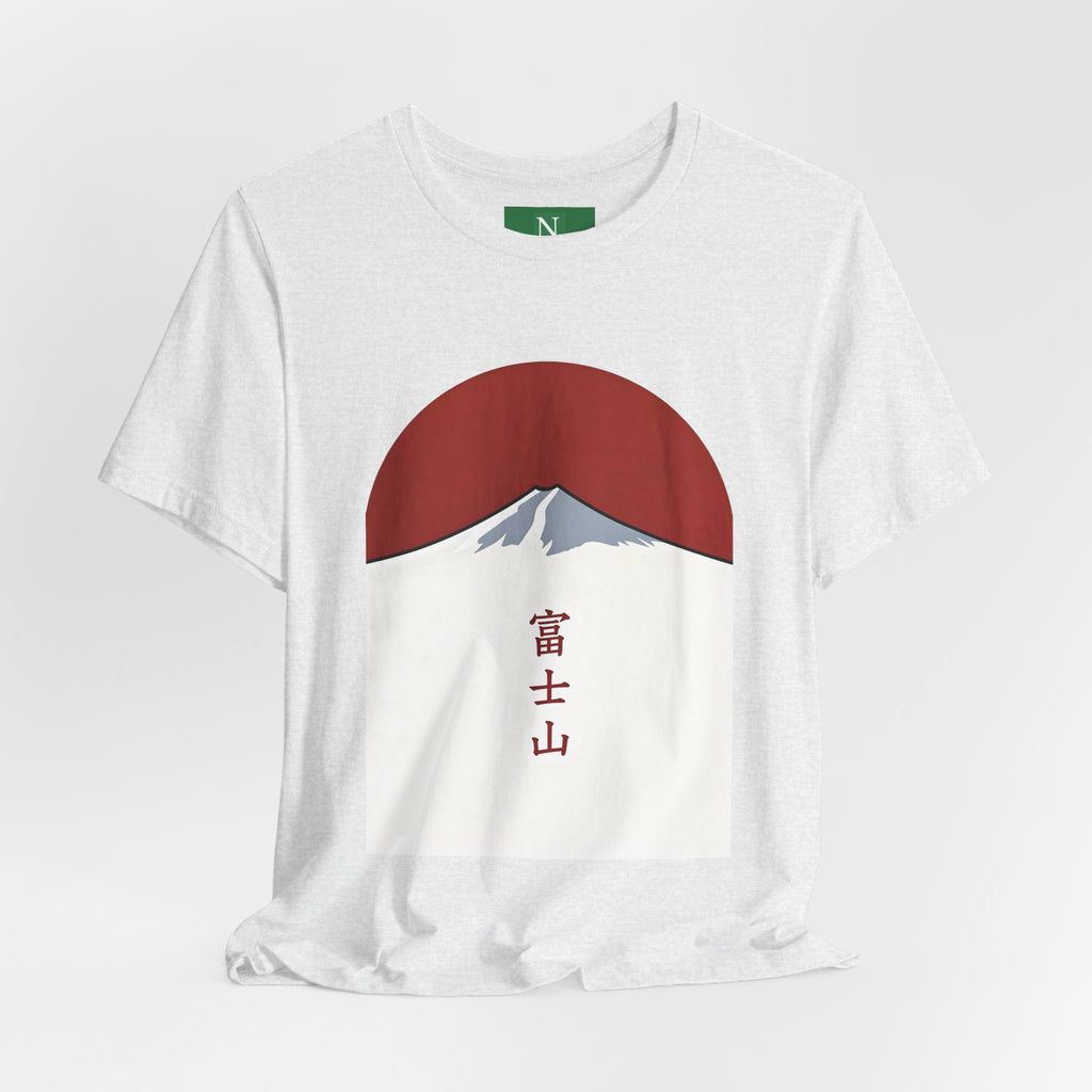 Mount Fuji Tee — Japanese Red Sun Graphic with Kanji 富士山