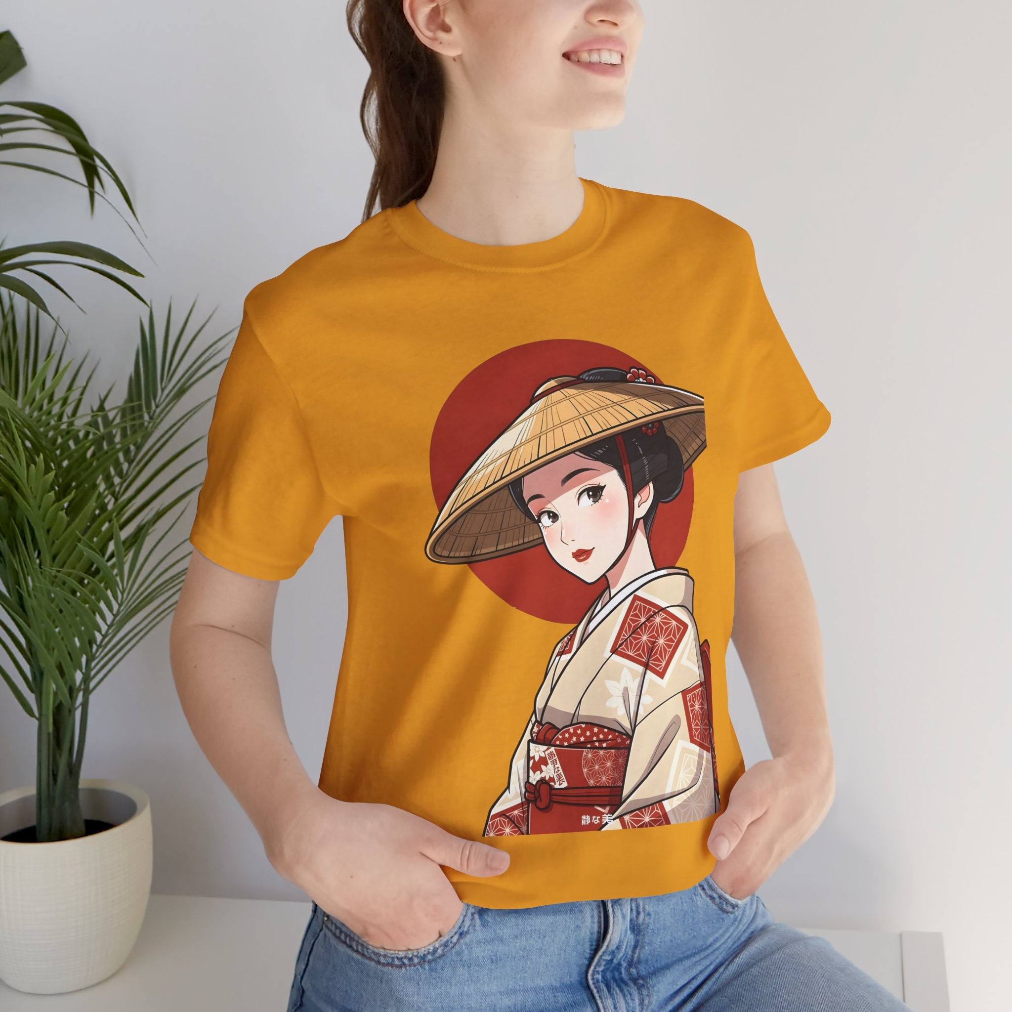 Geisha Illustration Tee — Vintage Kimono Anime T‑Shirt