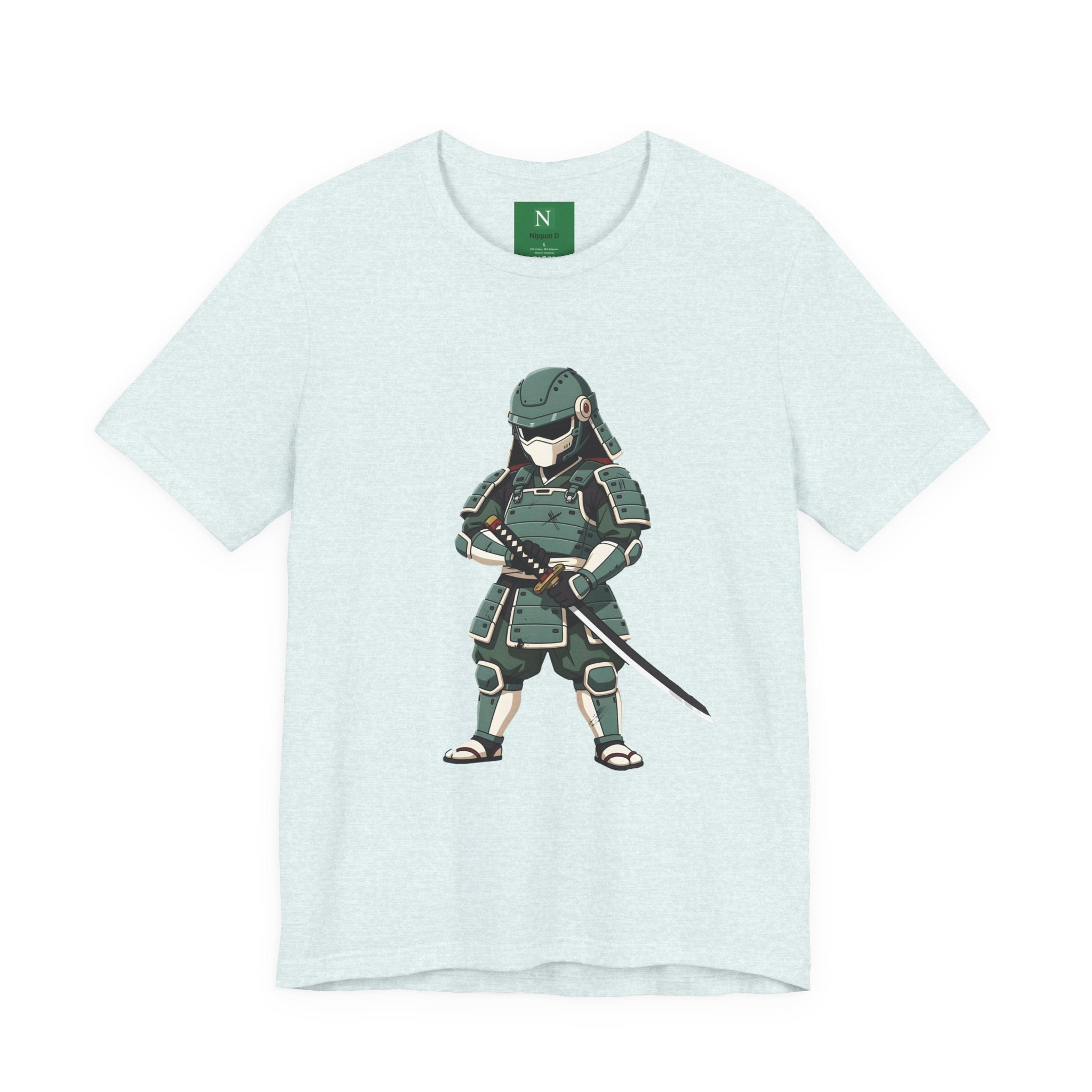 Samurai Cat T-Shirt – Cute Armored Kitty with Katana Graphic