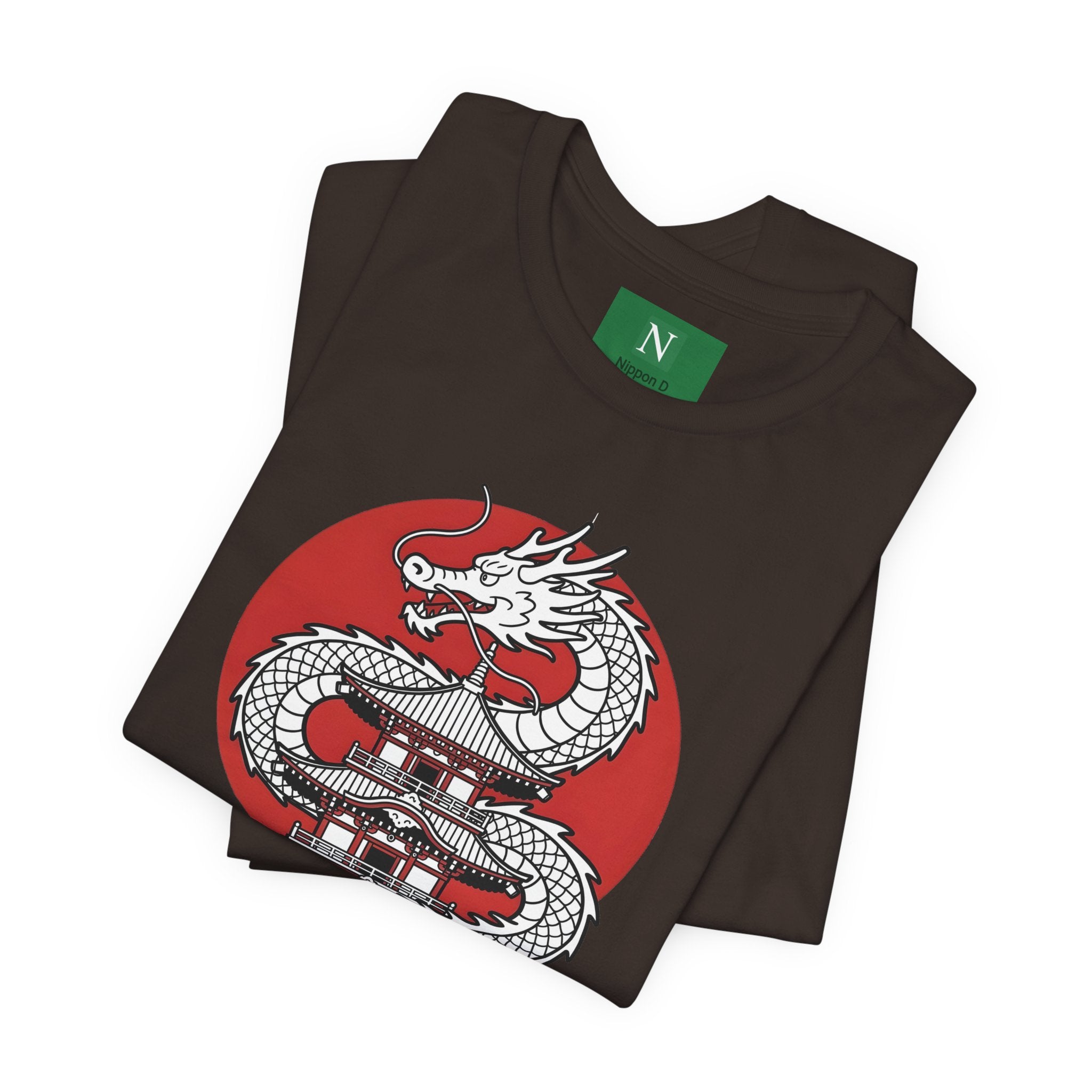 Dragon Pagoda T‑Shirt — Japanese Red Sun Temple Graphic Tee