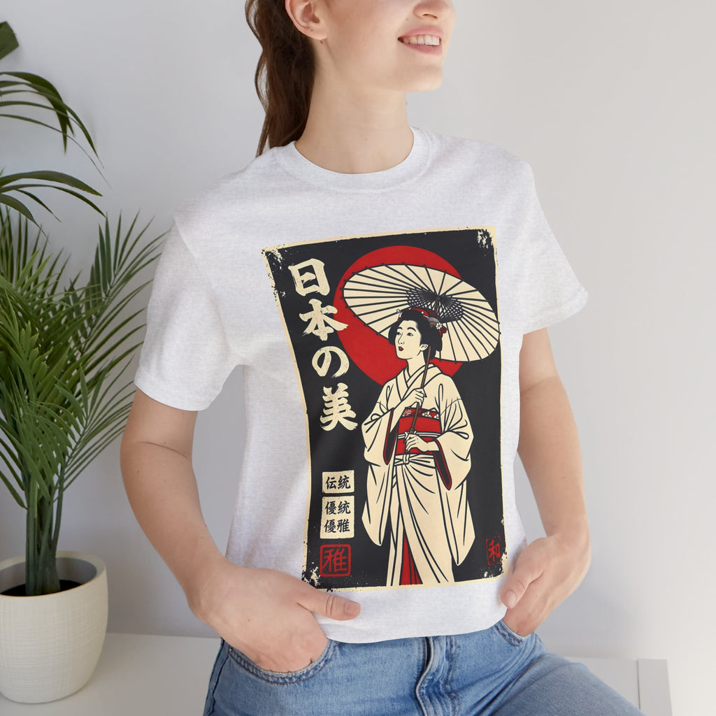 Geisha Umbrella T‑Shirt — Japanese Beauty Vintage Ukiyo-e Tee