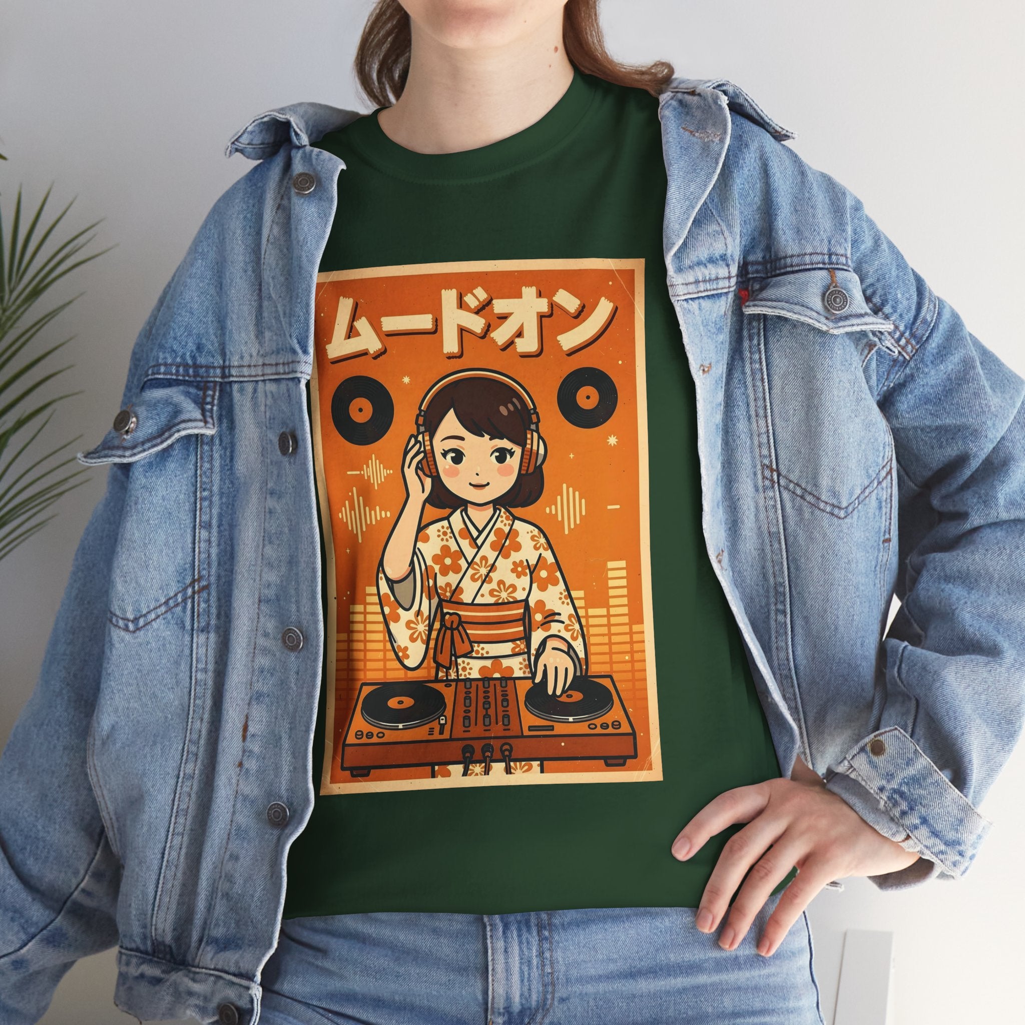 DJ Kimono T‑Shirt — Retro Japanese Anime Vinyl DJ Graphic Tee