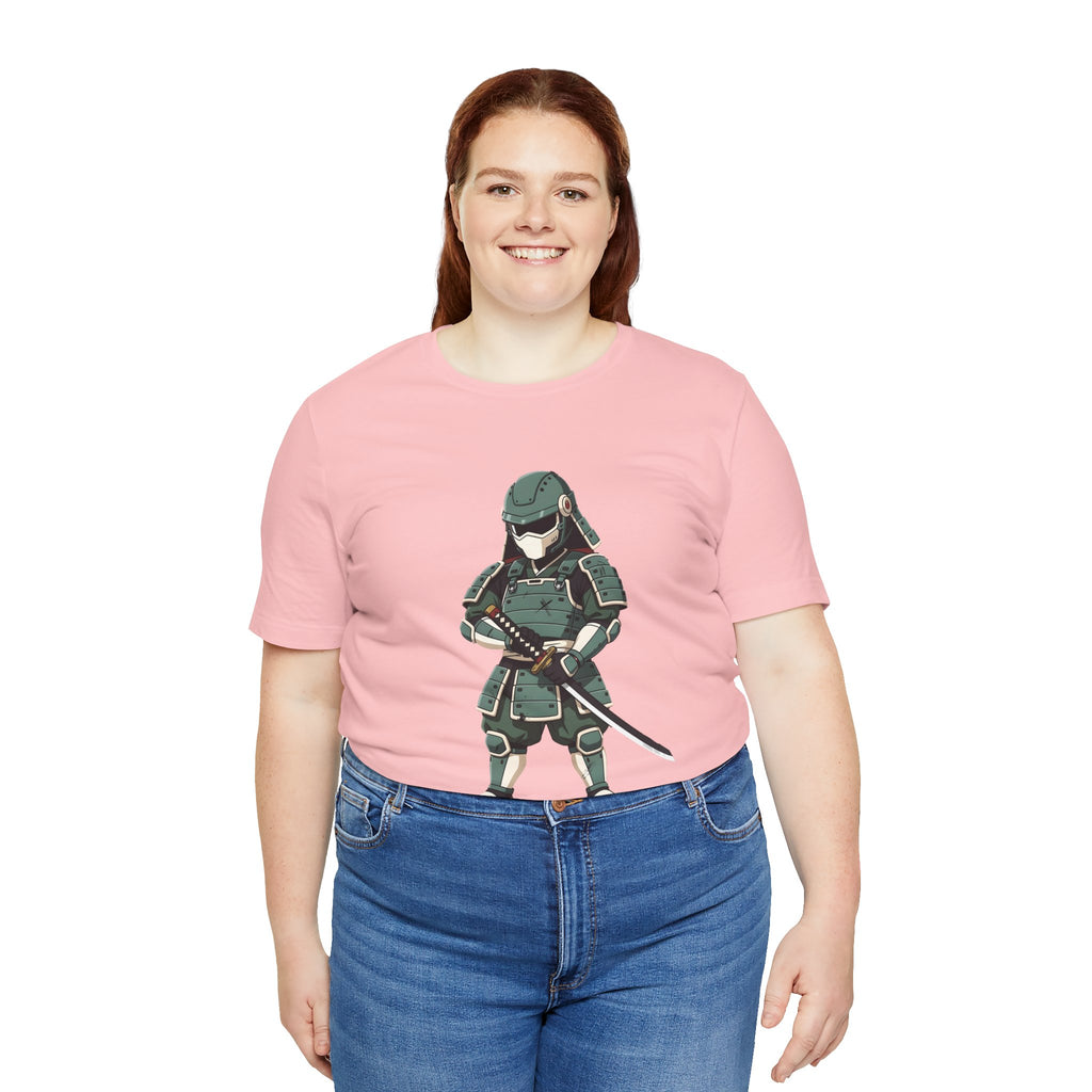 Samurai Cat T-Shirt – Cute Armored Kitty with Katana Graphic