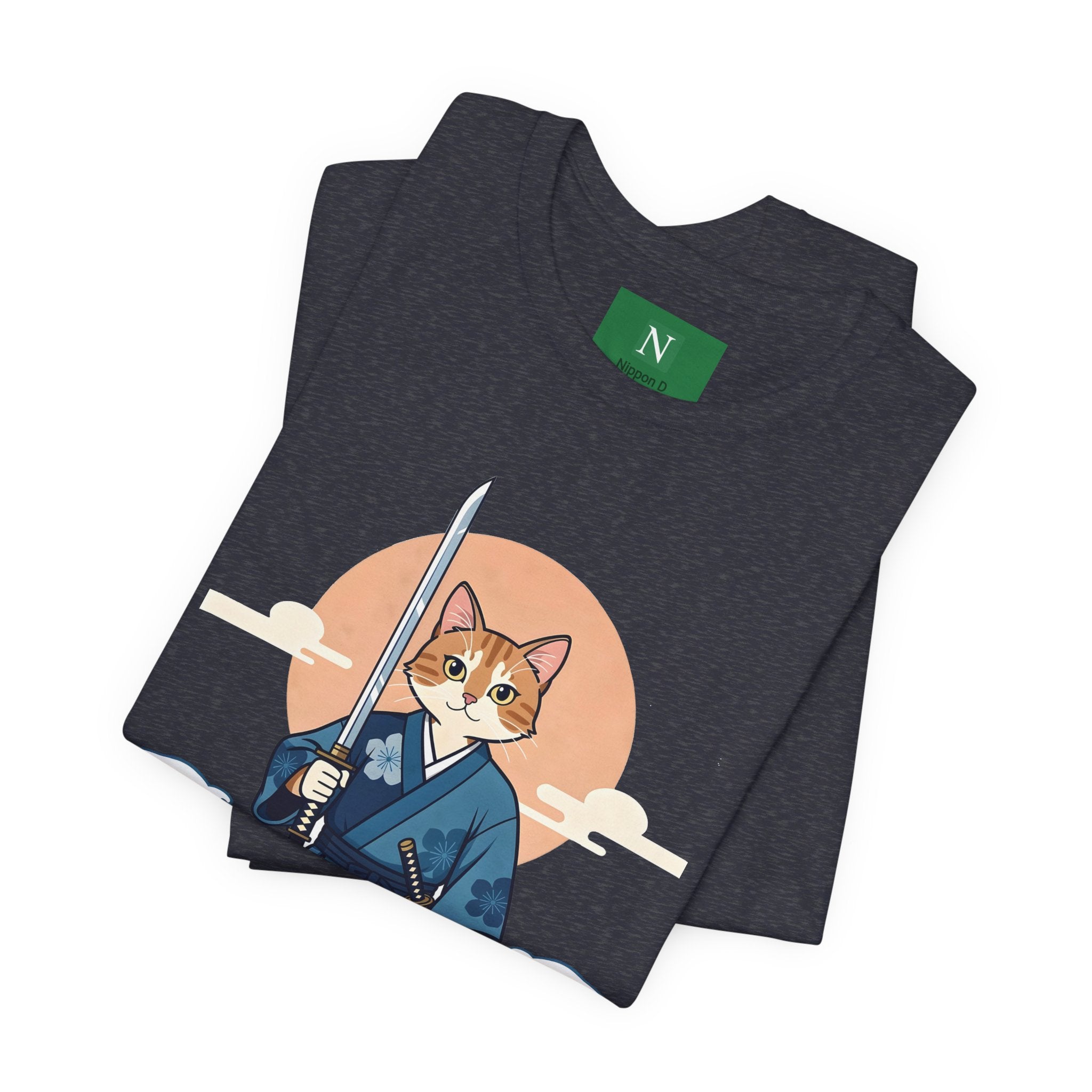 Samurai Cat T-Shirt — Japanese Wave Illustration Tee