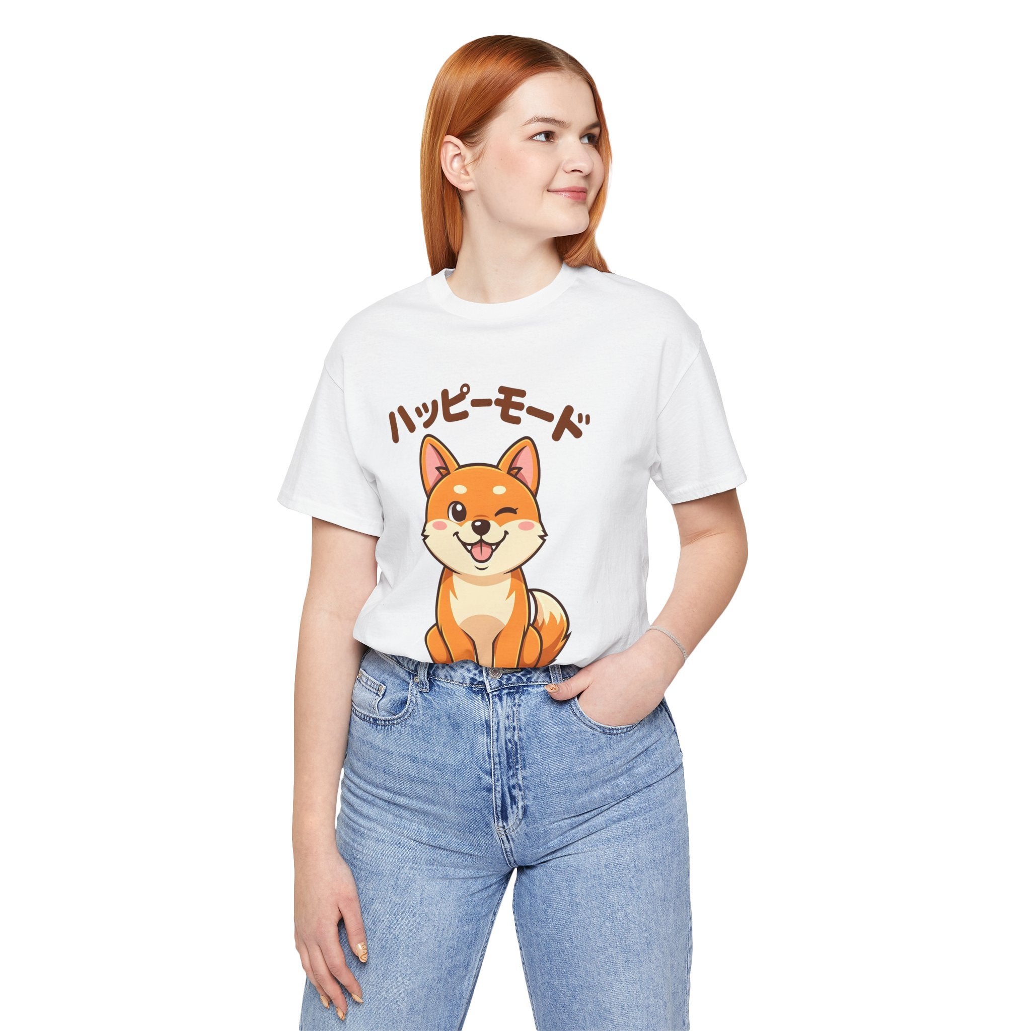 Happy Mode Shiba Inu T‑Shirt — Cute Japanese Kawaii Dog Tee