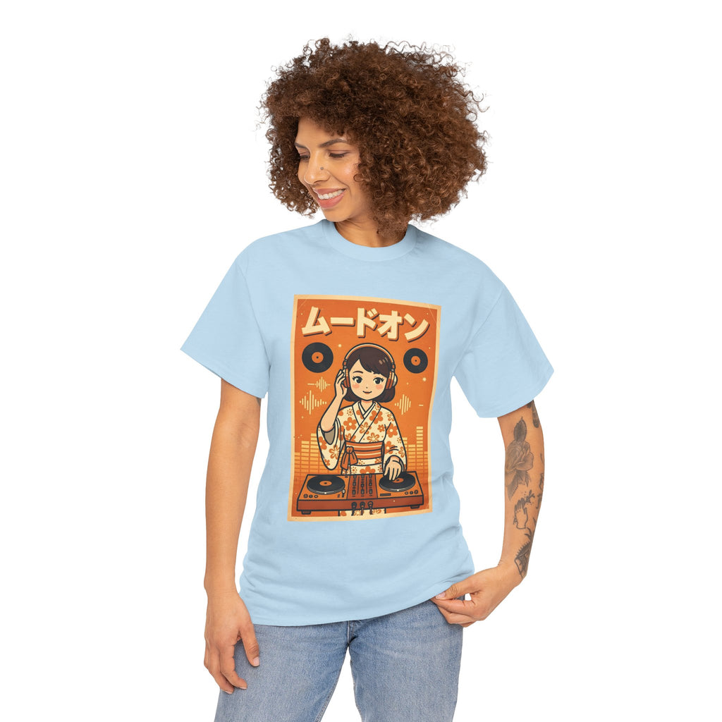 DJ Kimono T‑Shirt — Retro Japanese Anime Vinyl DJ Graphic Tee