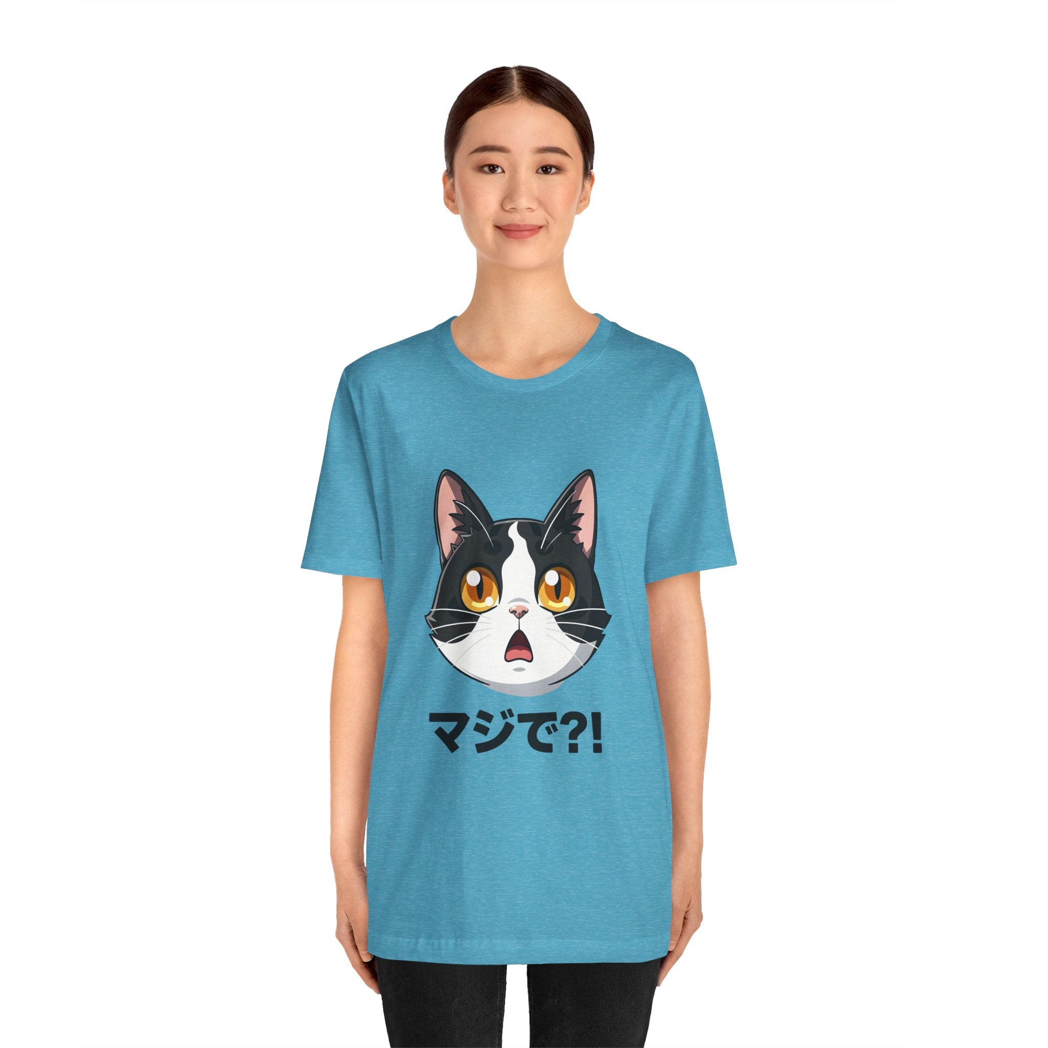 Cat Shock Face Graphic Tee — マジで?! Cute Anime Cat T-Shirt