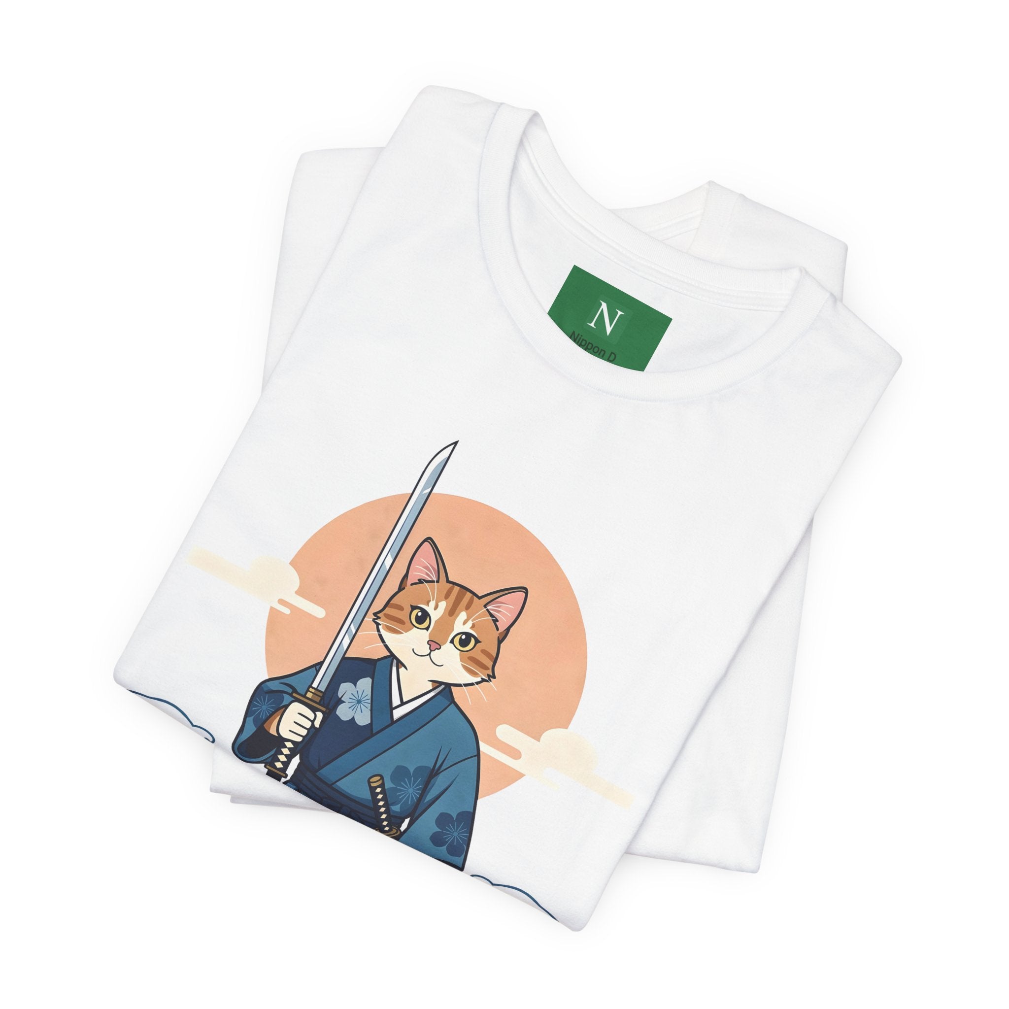 Samurai Cat T-Shirt — Japanese Wave Illustration Tee