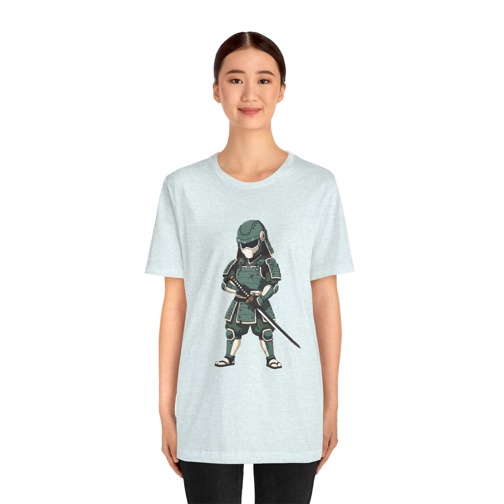 Samurai Cat T-Shirt – Cute Armored Kitty with Katana Graphic