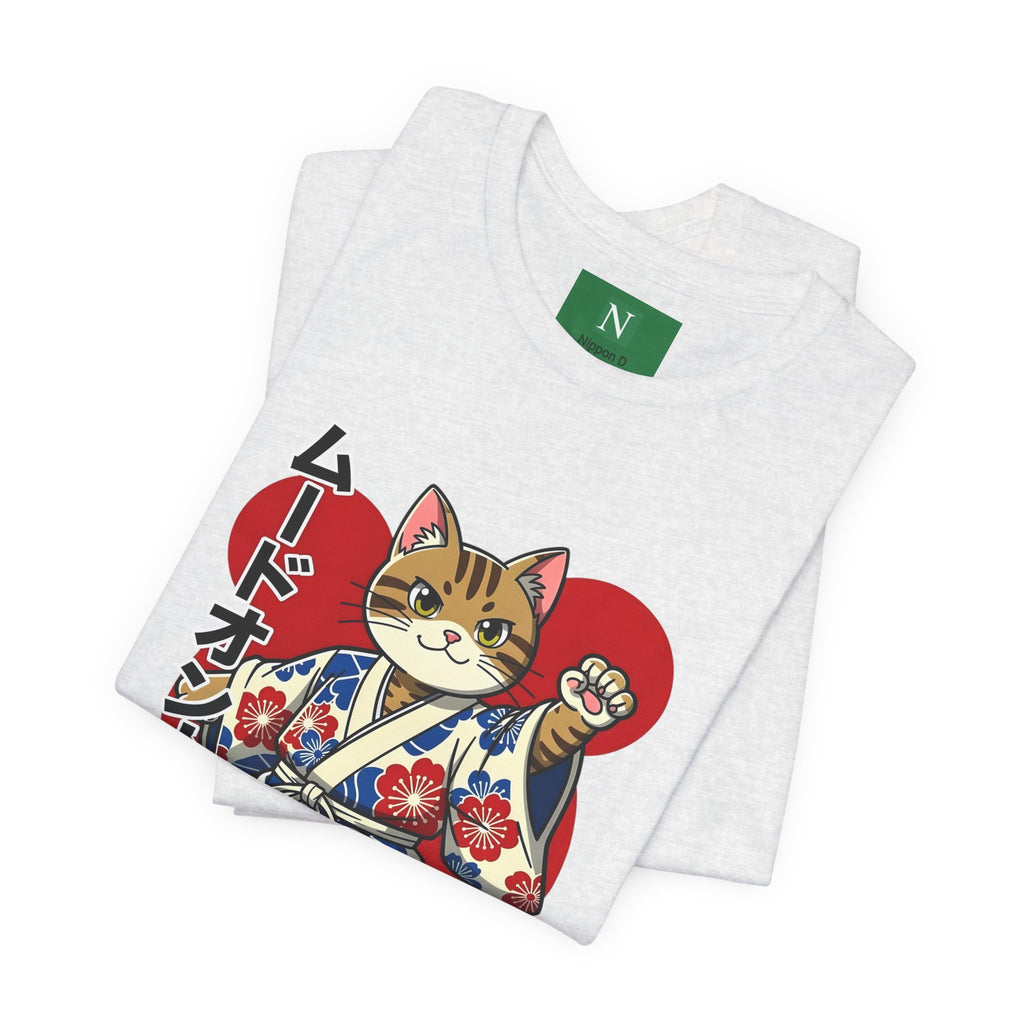 Samurai Cat T‑Shirt — Kawaii Japanese Kimono Cat Graphic Tee