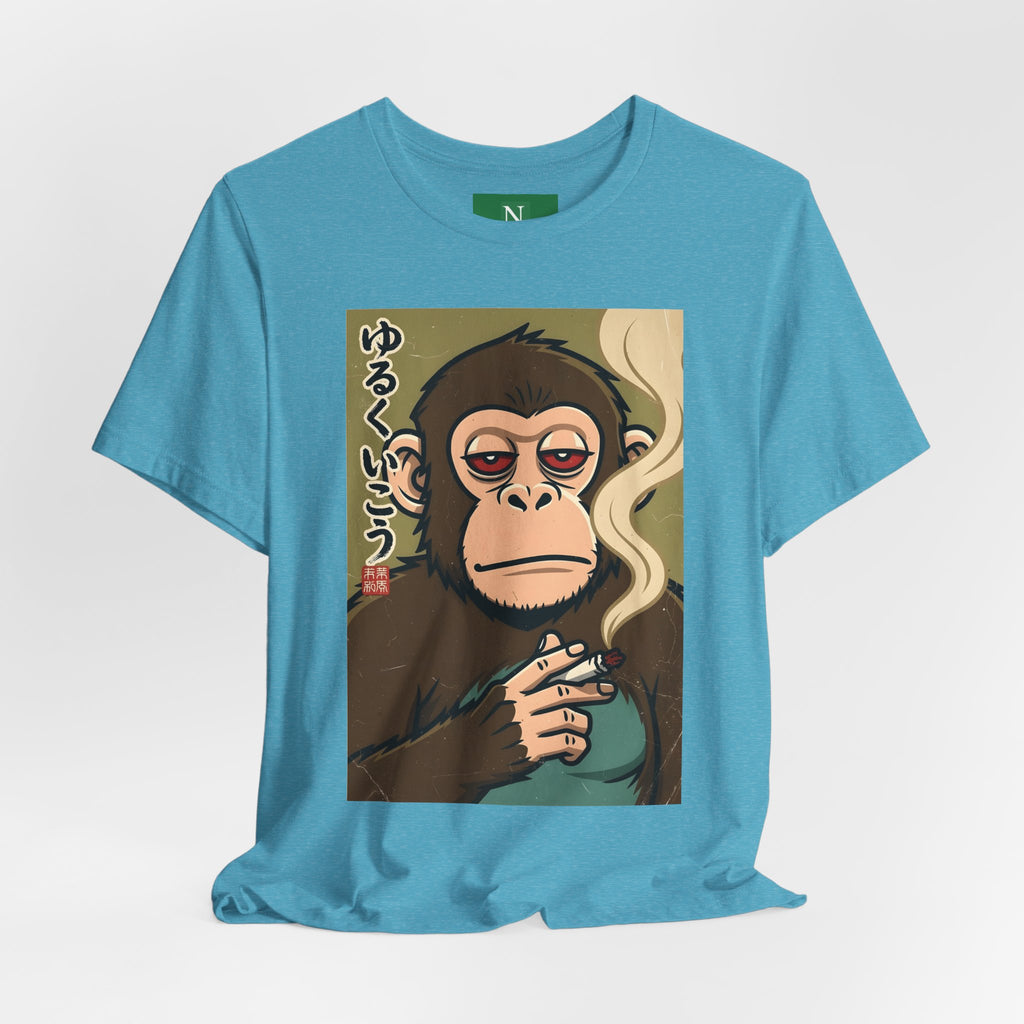 Smoking Monkey Graphic Tee — Japanese Retro Ape Illustration T-Shirt