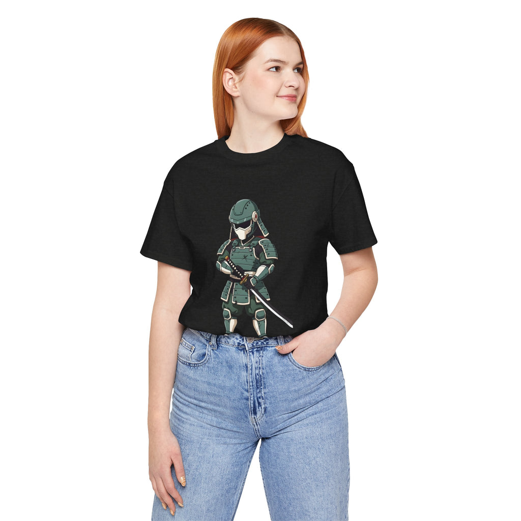 Samurai Cat T-Shirt – Cute Armored Kitty with Katana Graphic
