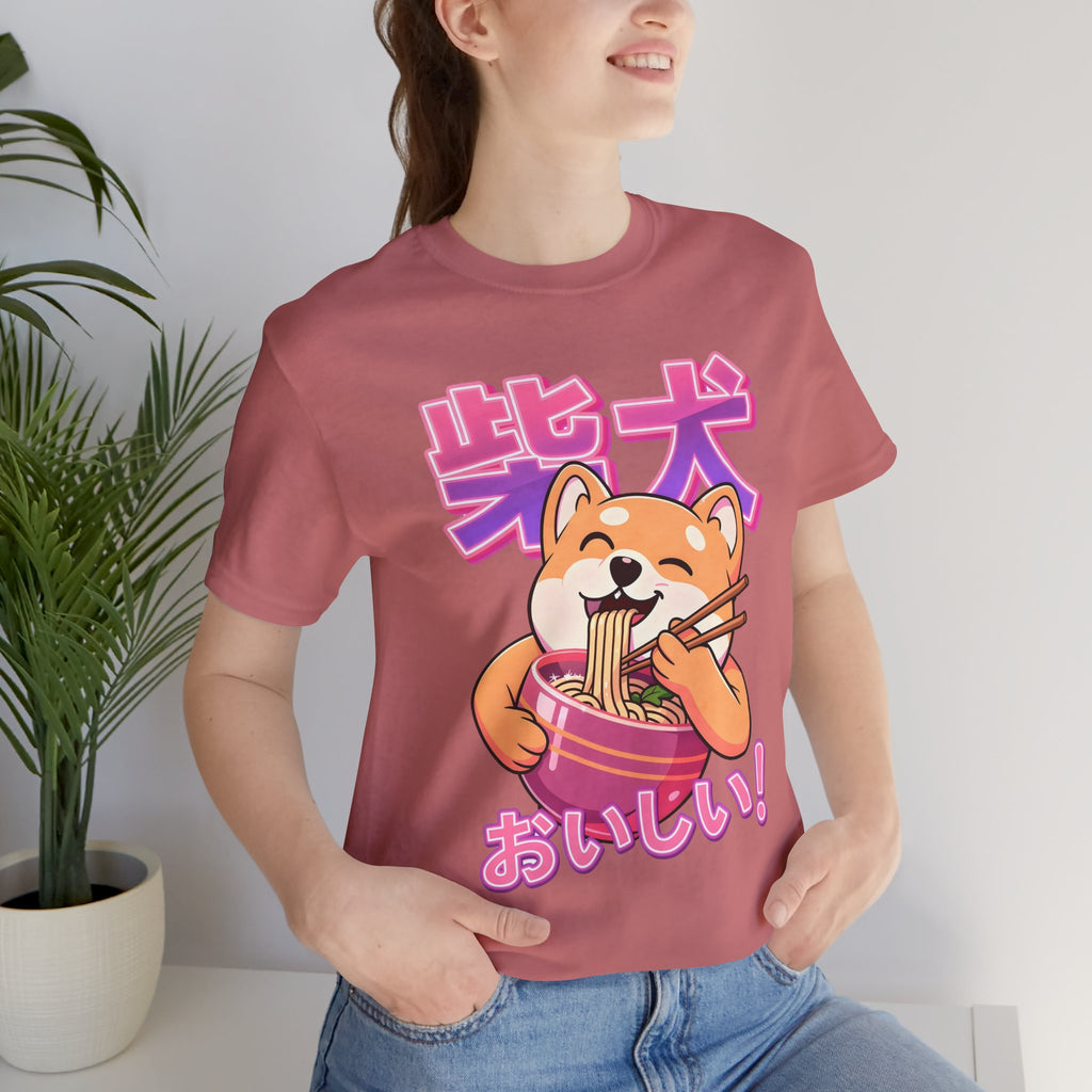 Shiba Inu Ramen Tee — おいしい! Cute Japanese Dog Noodle T-Shirt