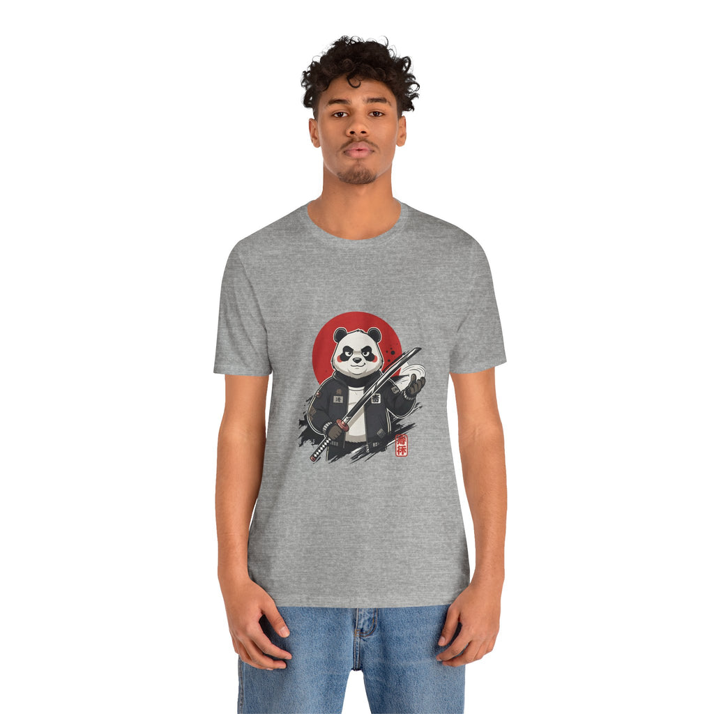 Samurai Panda T-Shirt — Cute Warrior Graphic Tee with Red Sun