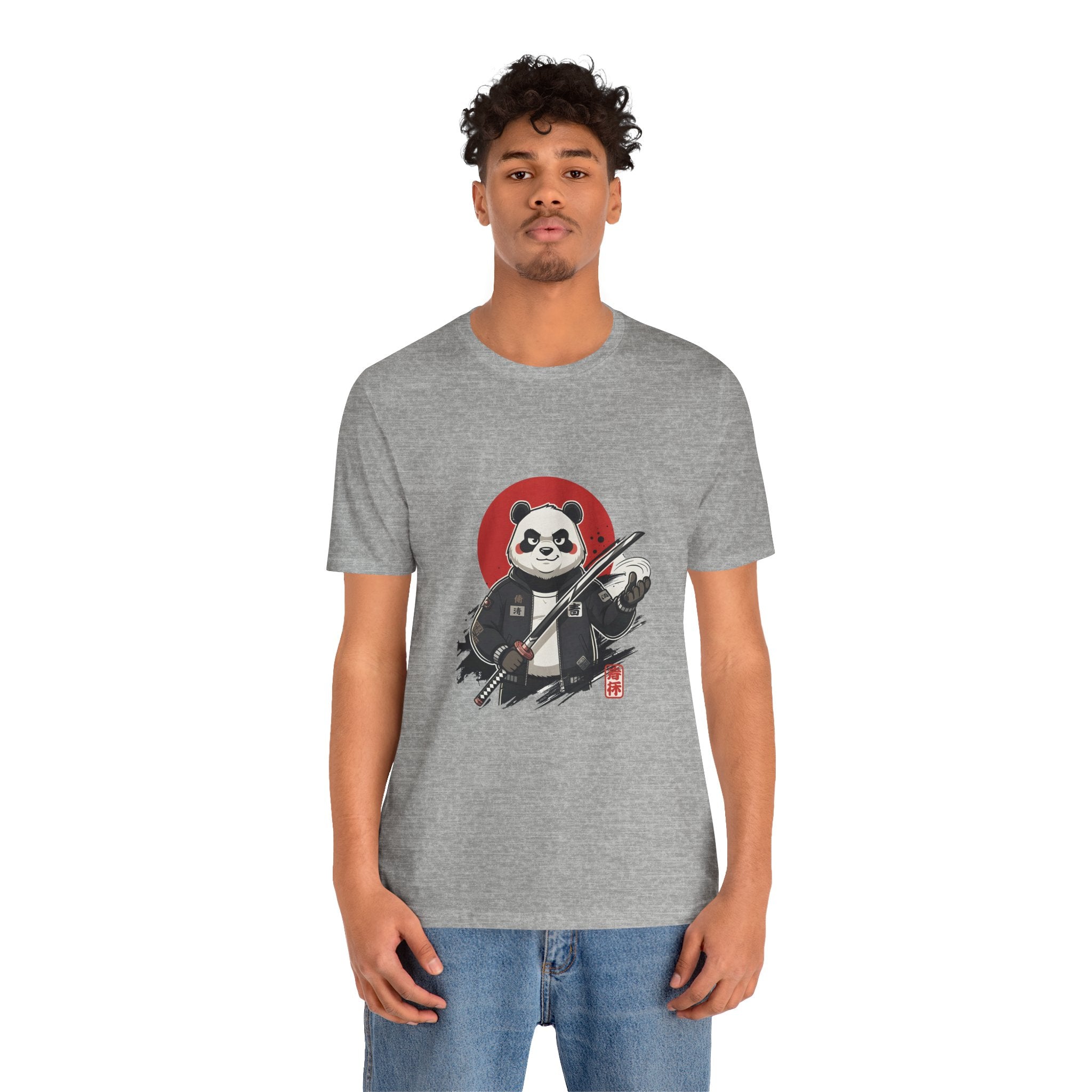 Samurai Panda T-Shirt — Cute Warrior Graphic Tee with Red Sun