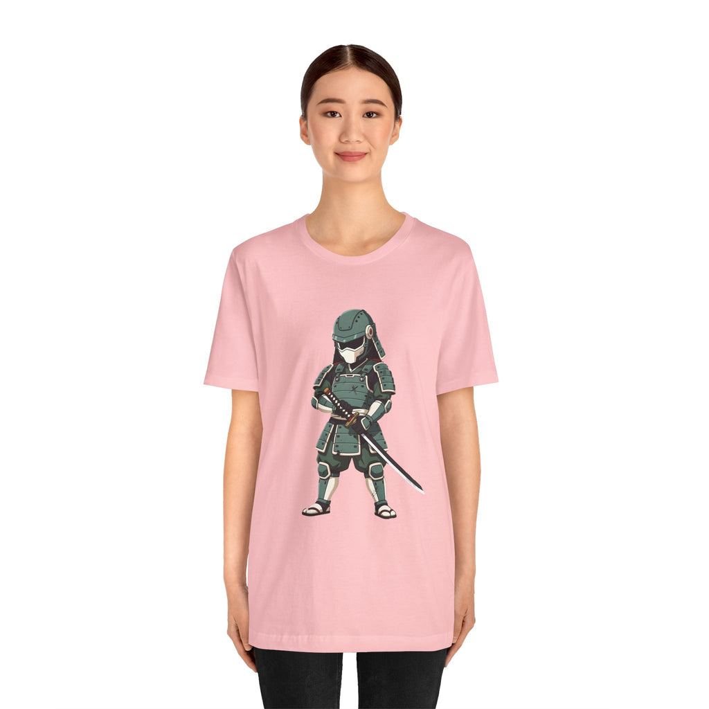 Samurai Cat T-Shirt – Cute Armored Kitty with Katana Graphic
