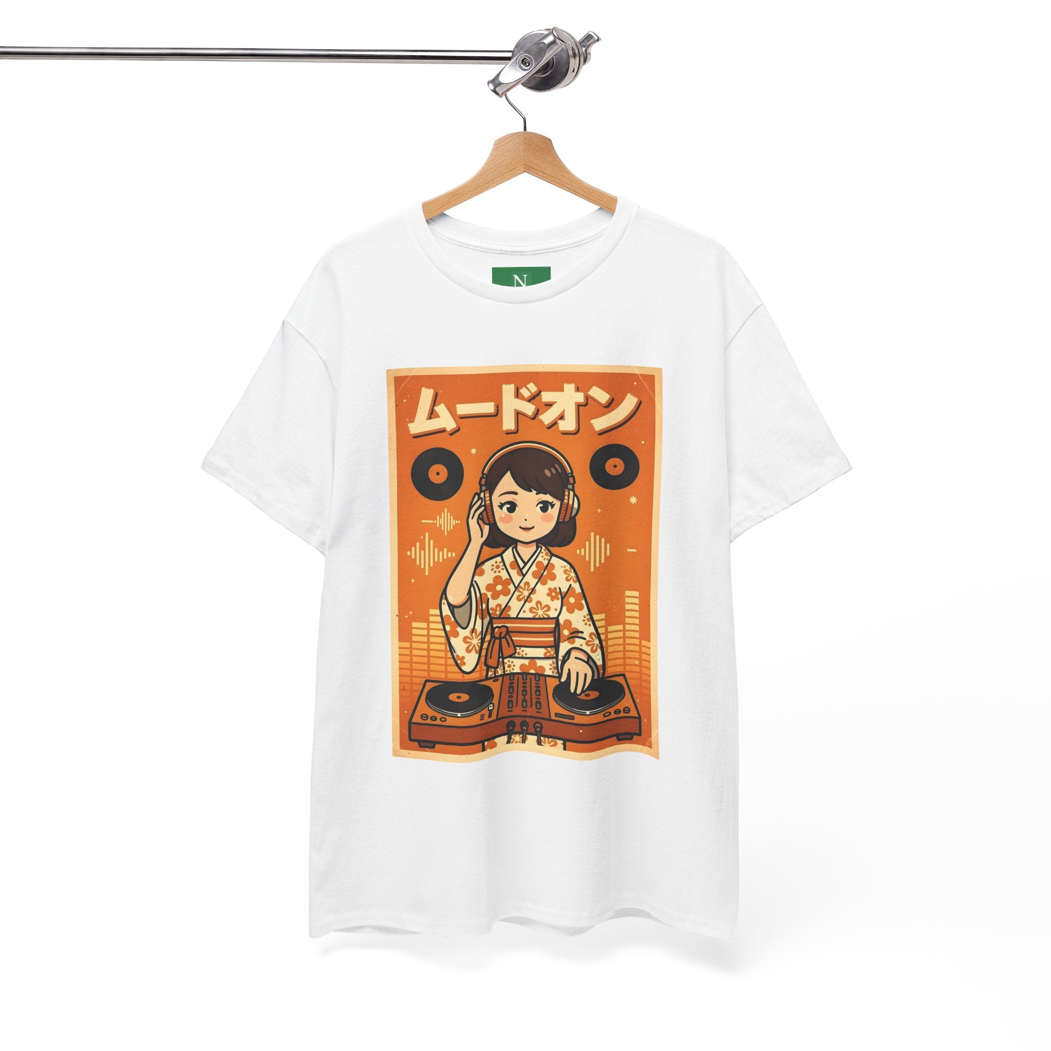 DJ Kimono T‑Shirt — Retro Japanese Anime Vinyl DJ Graphic Tee