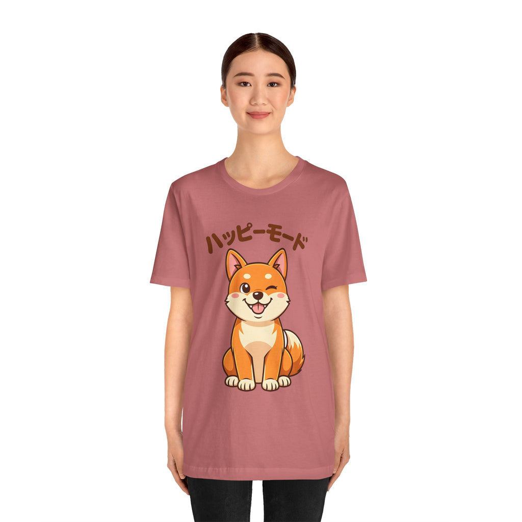 Happy Mode Shiba Inu T‑Shirt — Cute Japanese Kawaii Dog Tee