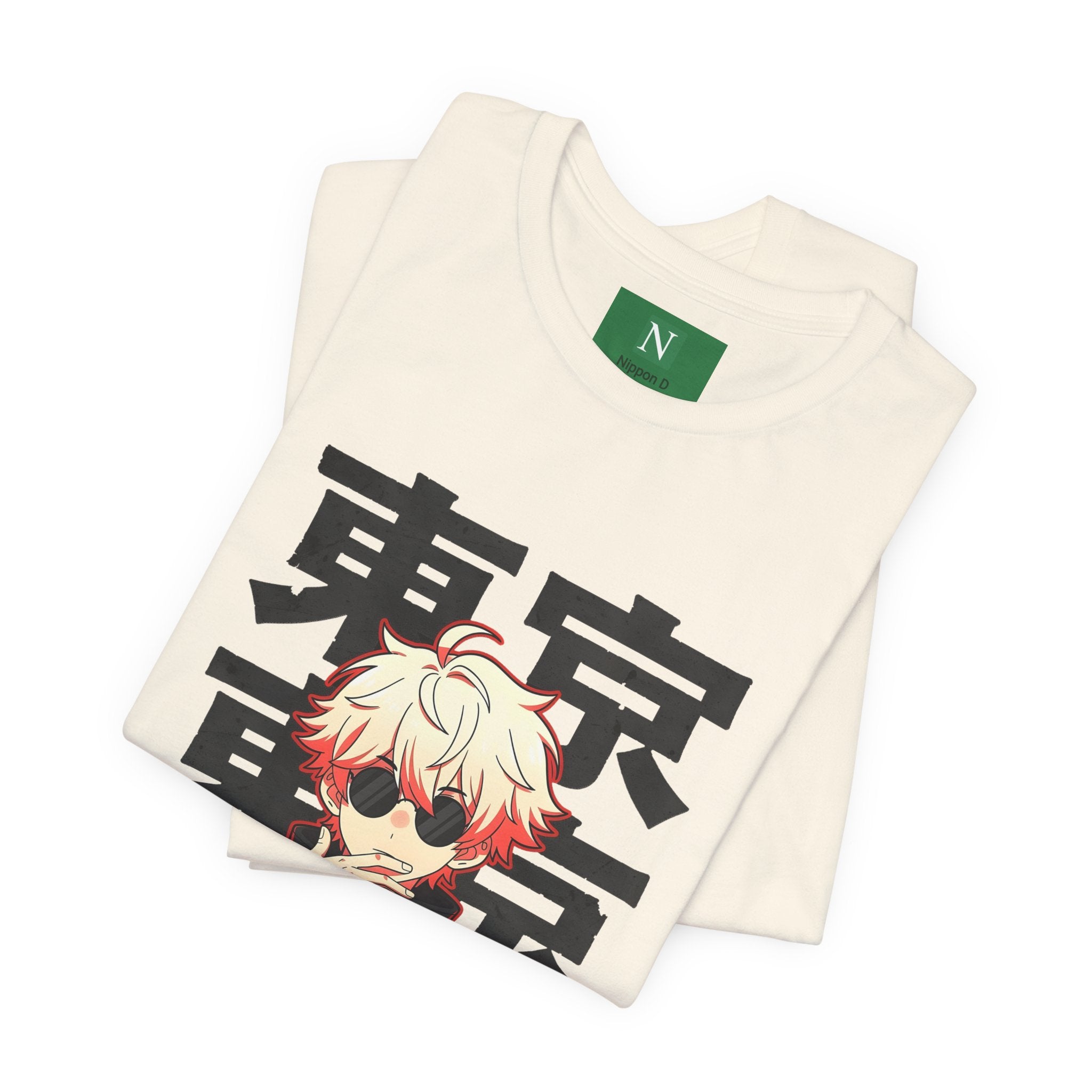 Tokyo Anime Graphic Tee — Blond Character with Kanji "東京"
