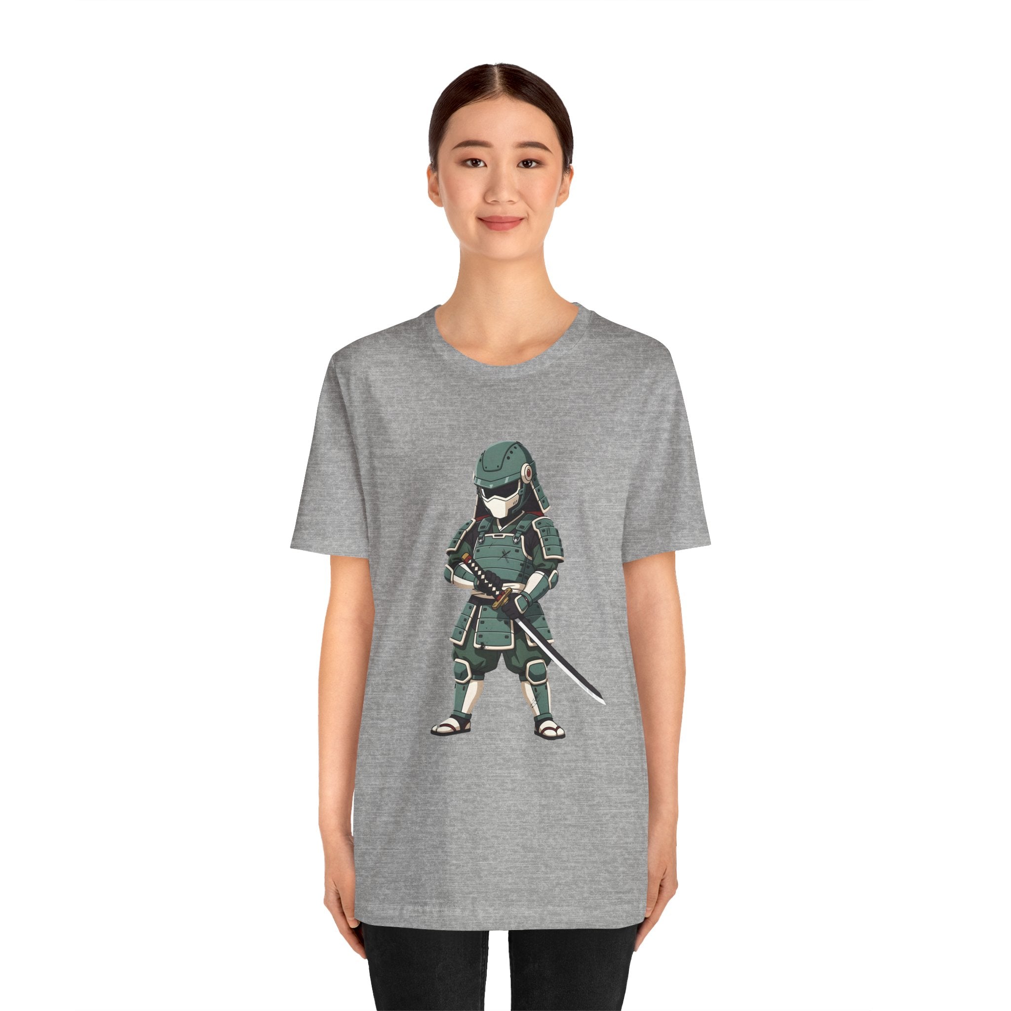Samurai Cat T-Shirt – Cute Armored Kitty with Katana Graphic