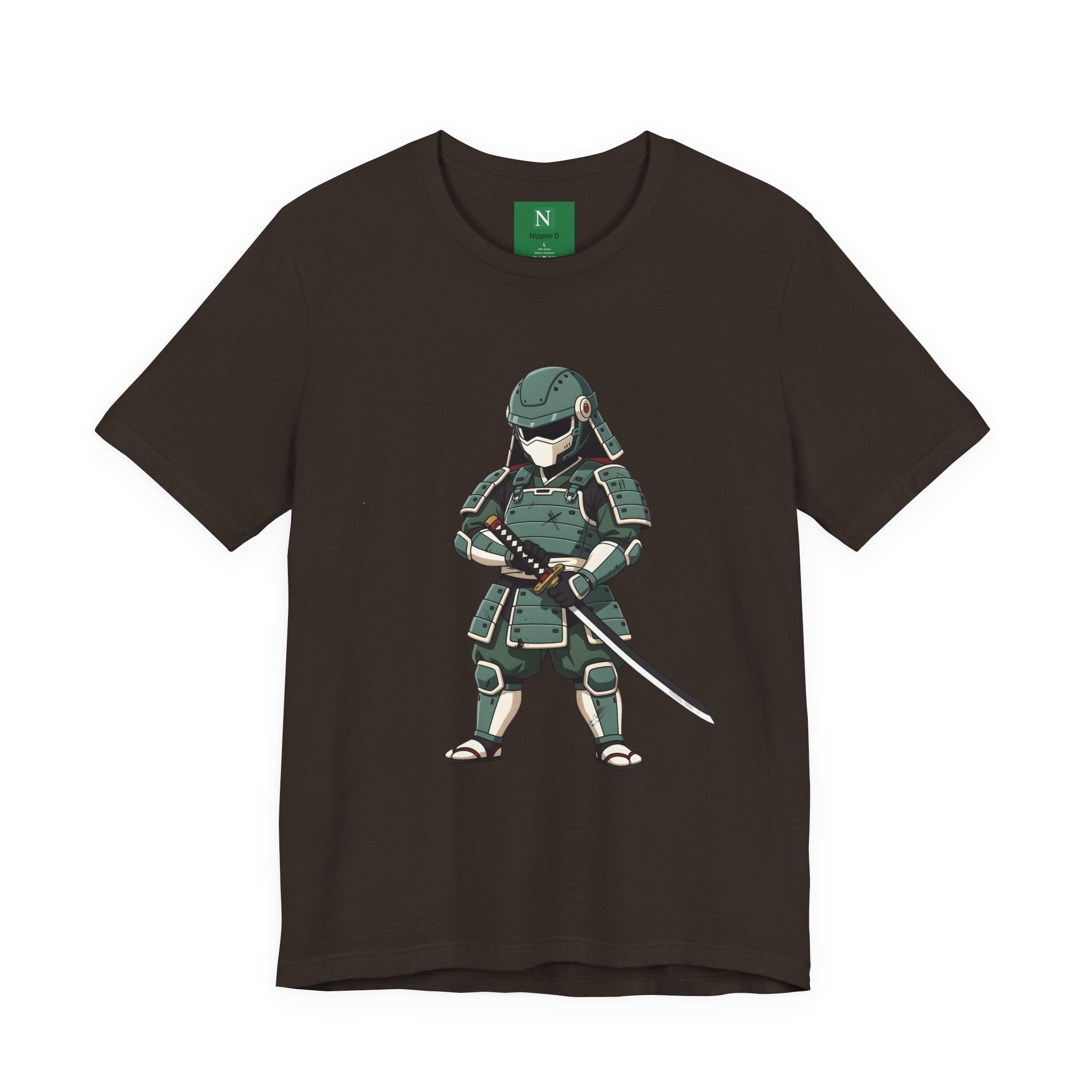 Samurai Cat T-Shirt – Cute Armored Kitty with Katana Graphic