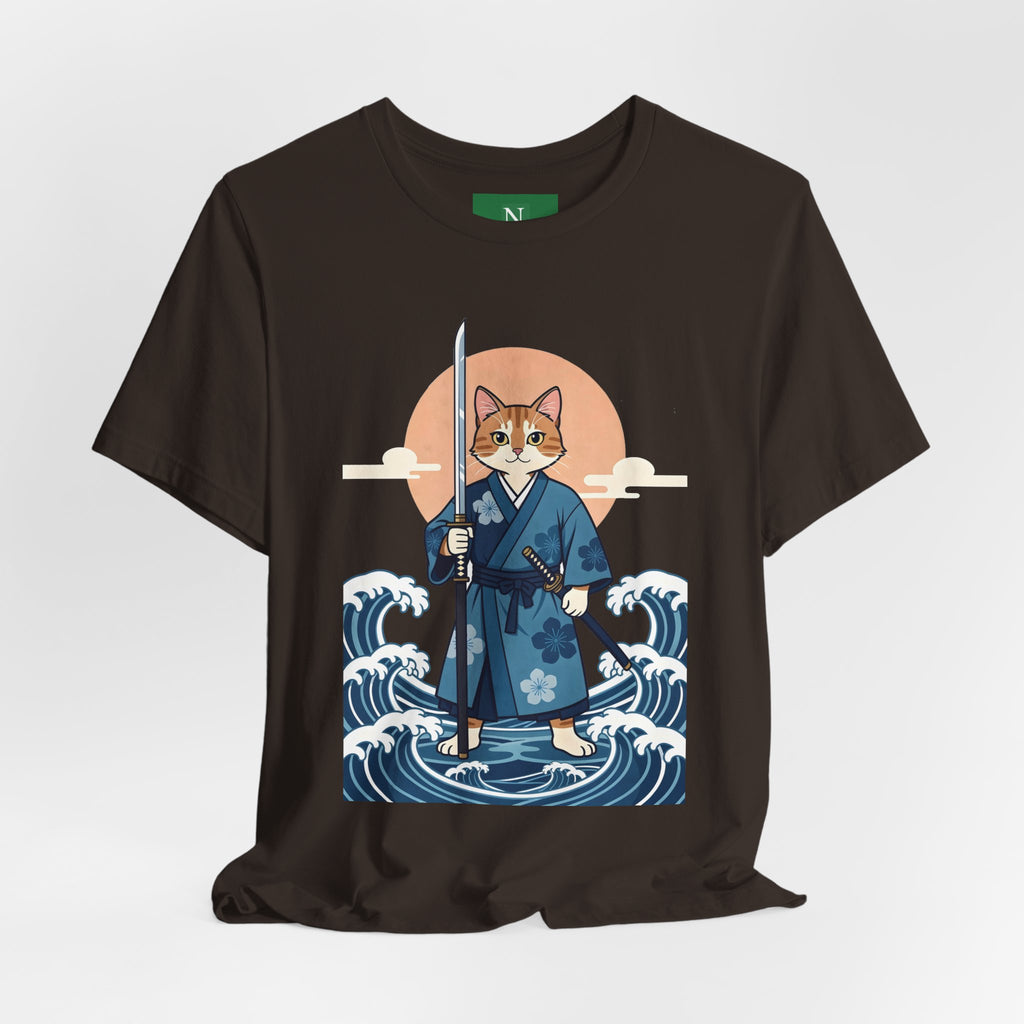 Samurai Cat T-Shirt — Japanese Wave Illustration Tee