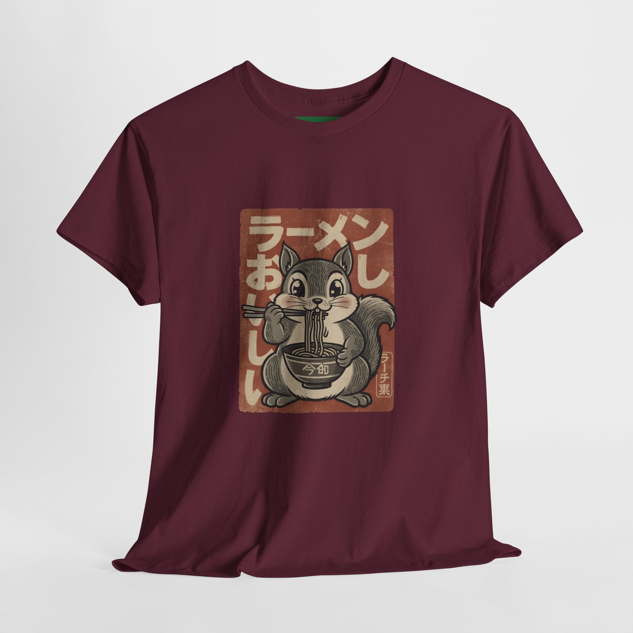 Ramen Squirrel T‑Shirt — Cute Vintage Japanese Noodle Graphic Tee
