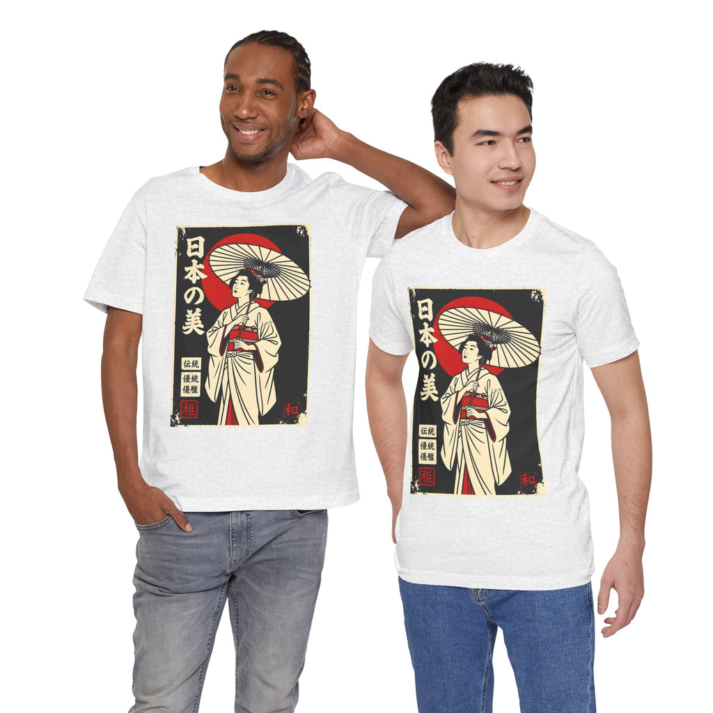Geisha Umbrella T‑Shirt — Japanese Beauty Vintage Ukiyo-e Tee