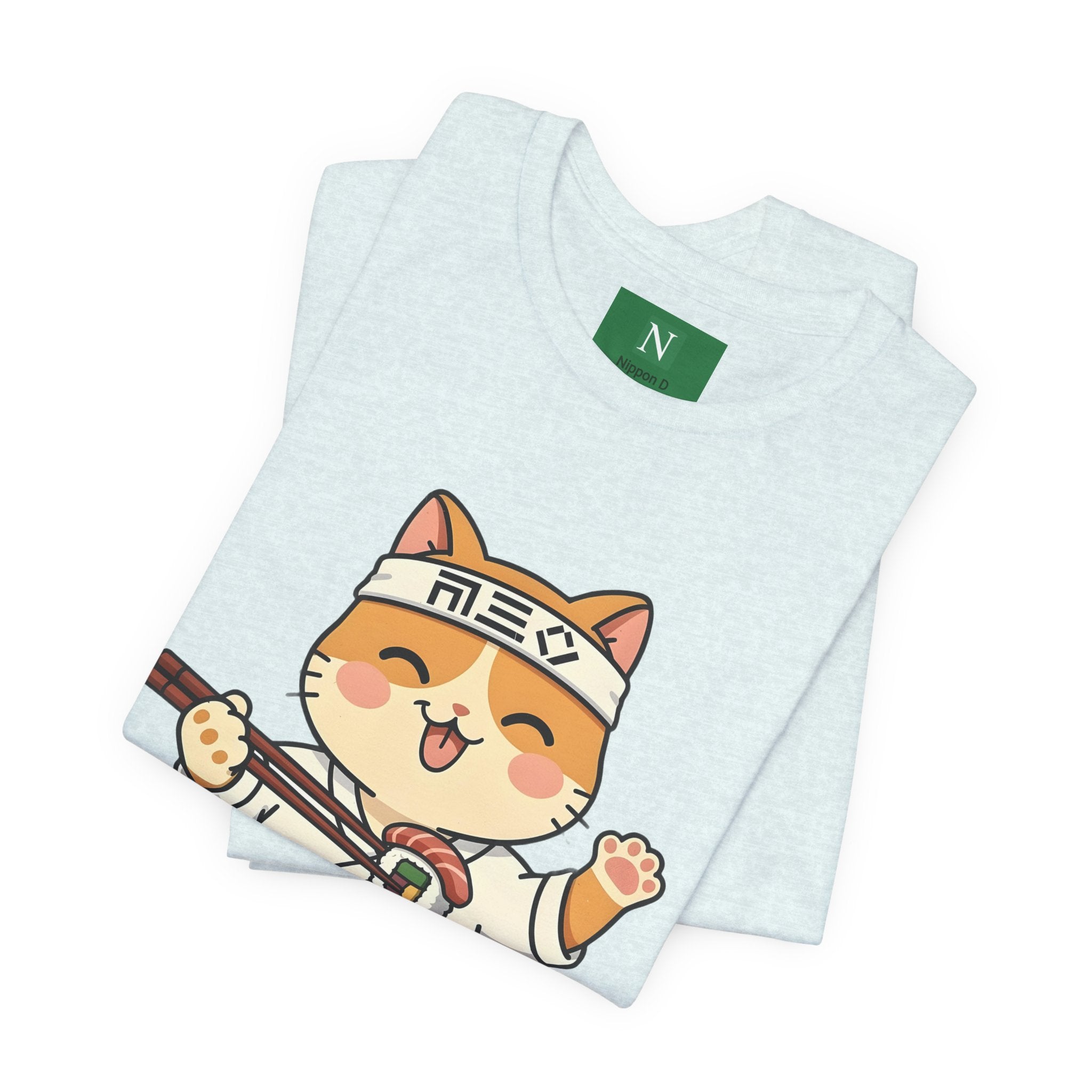 Sushi Chef Cat T‑Shirt — Cute Kawaii Cat Making Sushi Graphic Tee