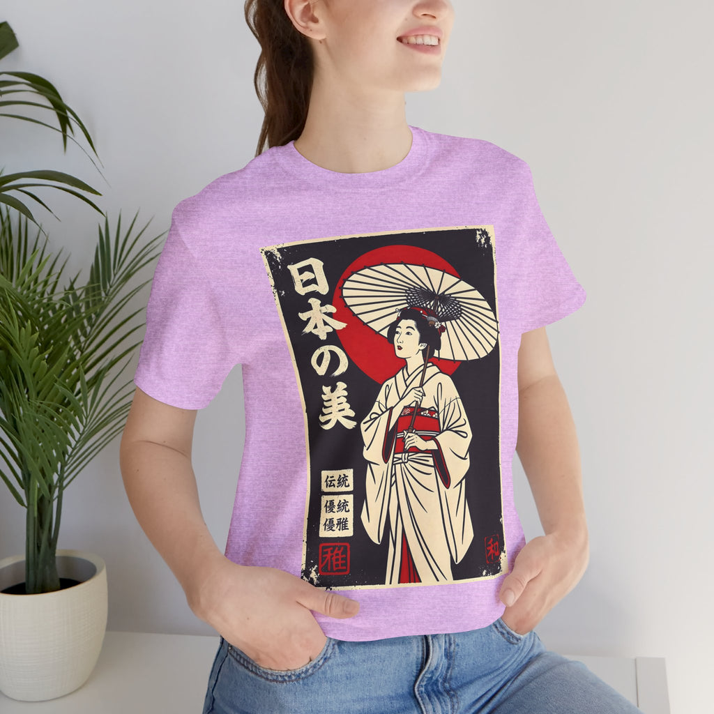 Geisha Umbrella T‑Shirt — Japanese Beauty Vintage Ukiyo-e Tee