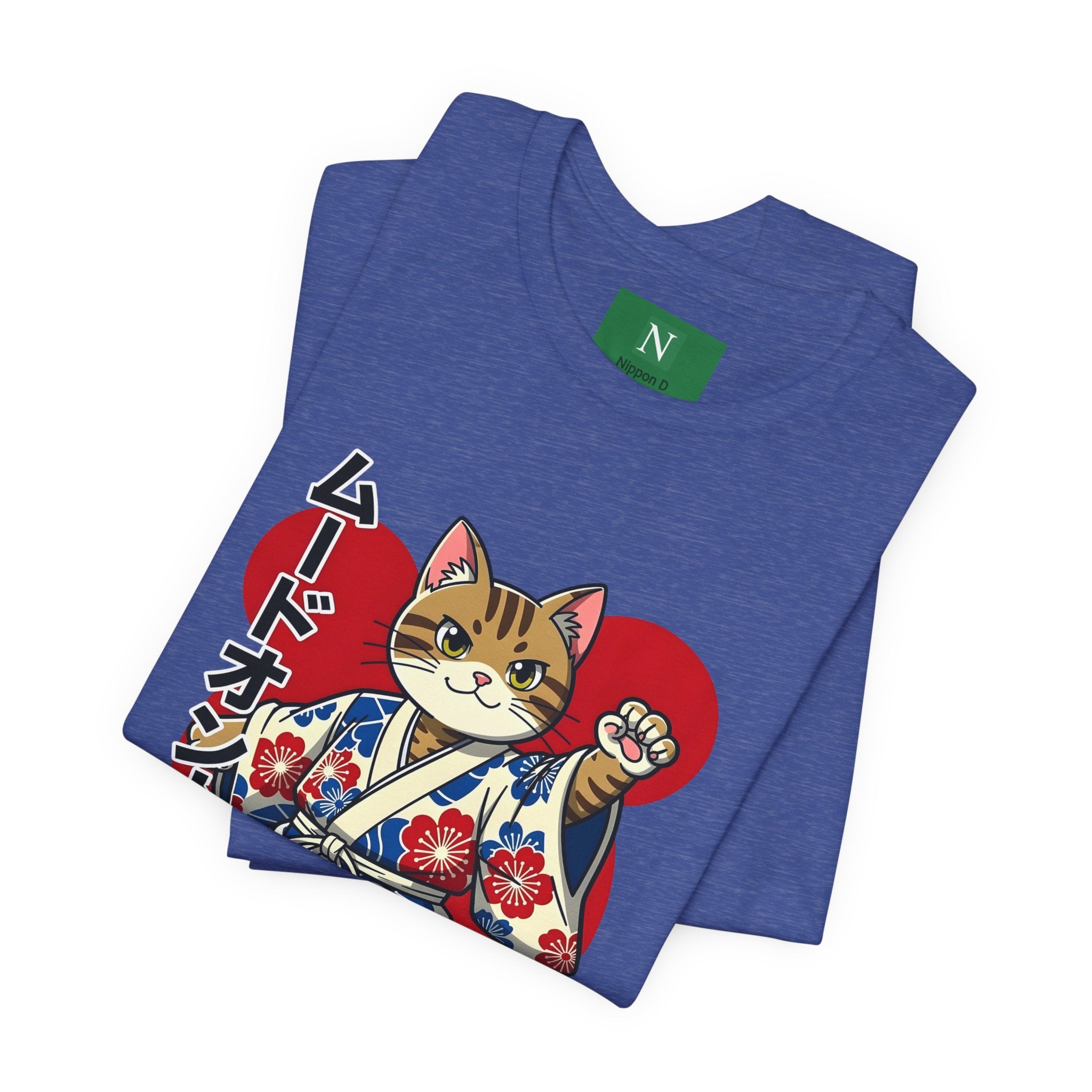 Samurai Cat T‑Shirt — Kawaii Japanese Kimono Cat Graphic Tee
