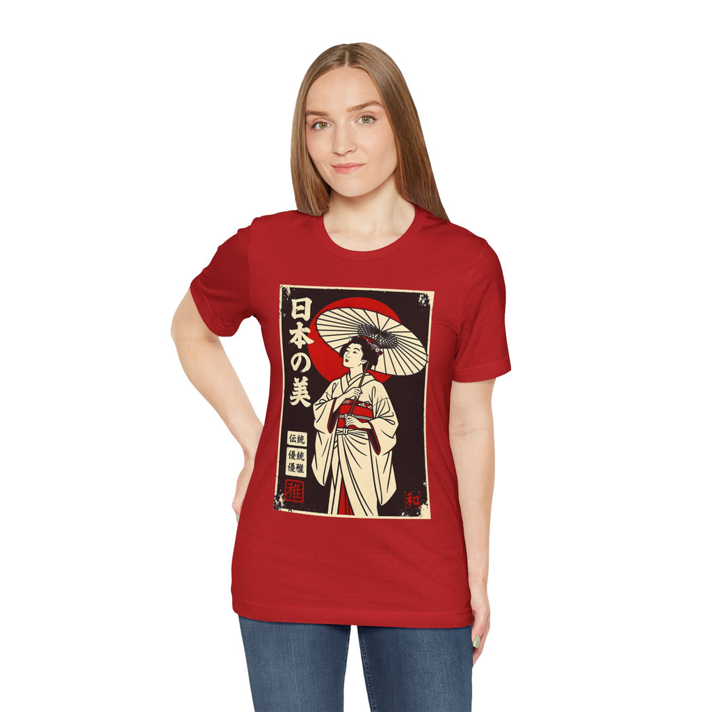 Geisha Umbrella T‑Shirt — Japanese Beauty Vintage Ukiyo-e Tee