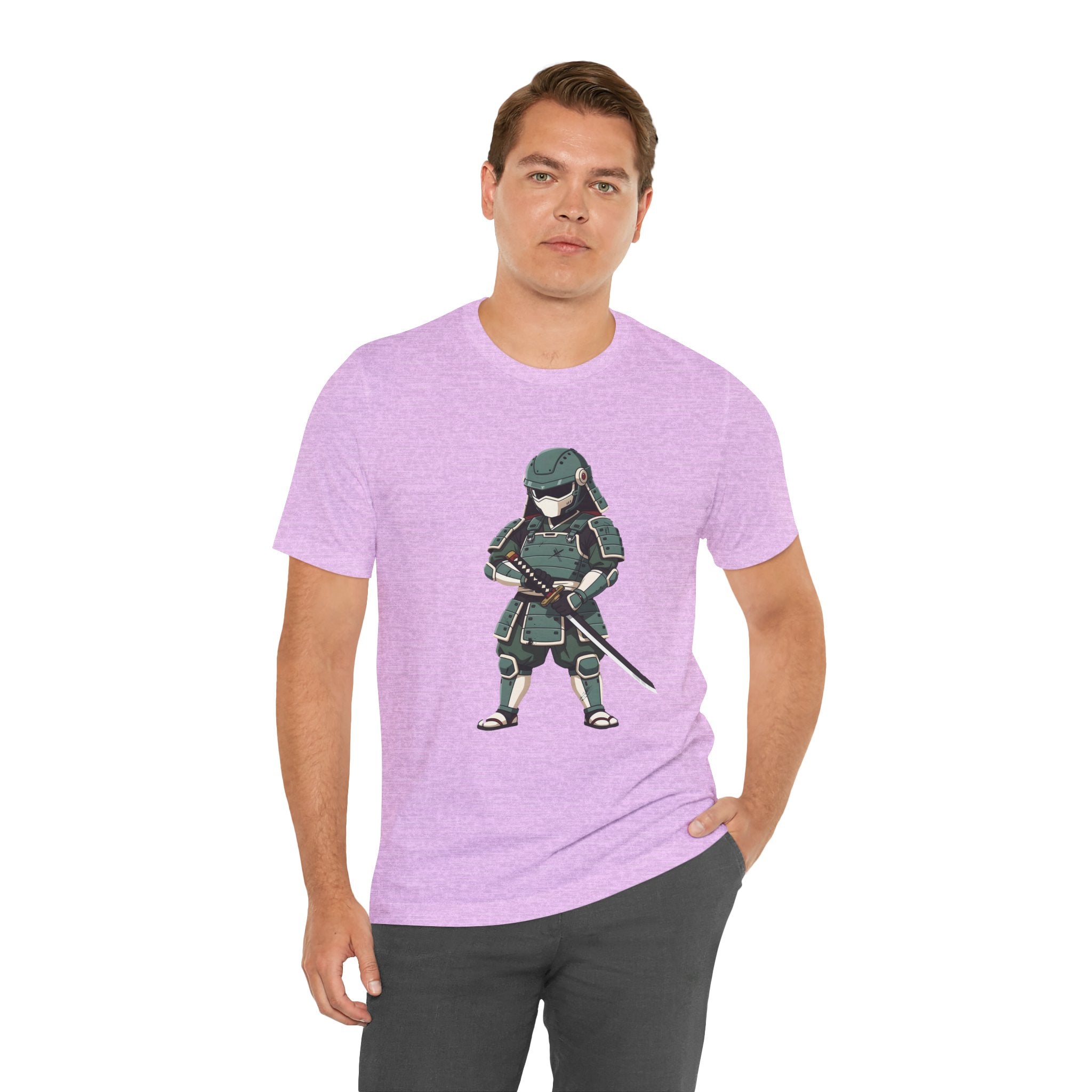 Samurai Cat T-Shirt – Cute Armored Kitty with Katana Graphic