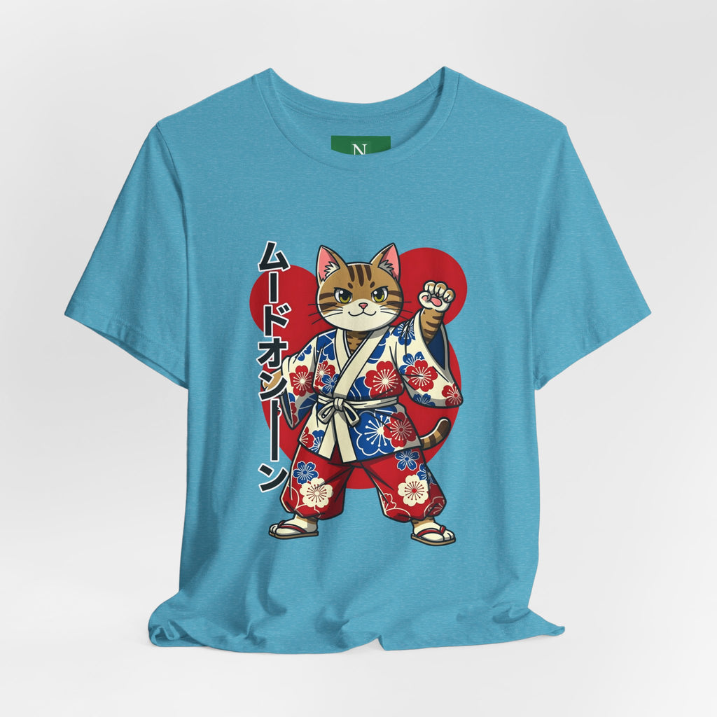 Samurai Cat T‑Shirt — Kawaii Japanese Kimono Cat Graphic Tee