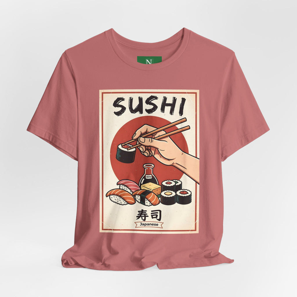 Sushi Poster Graphic Tee — Retro Japanese Sushi Shirt