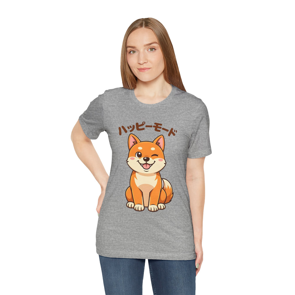 Happy Mode Shiba Inu T‑Shirt — Cute Japanese Kawaii Dog Tee