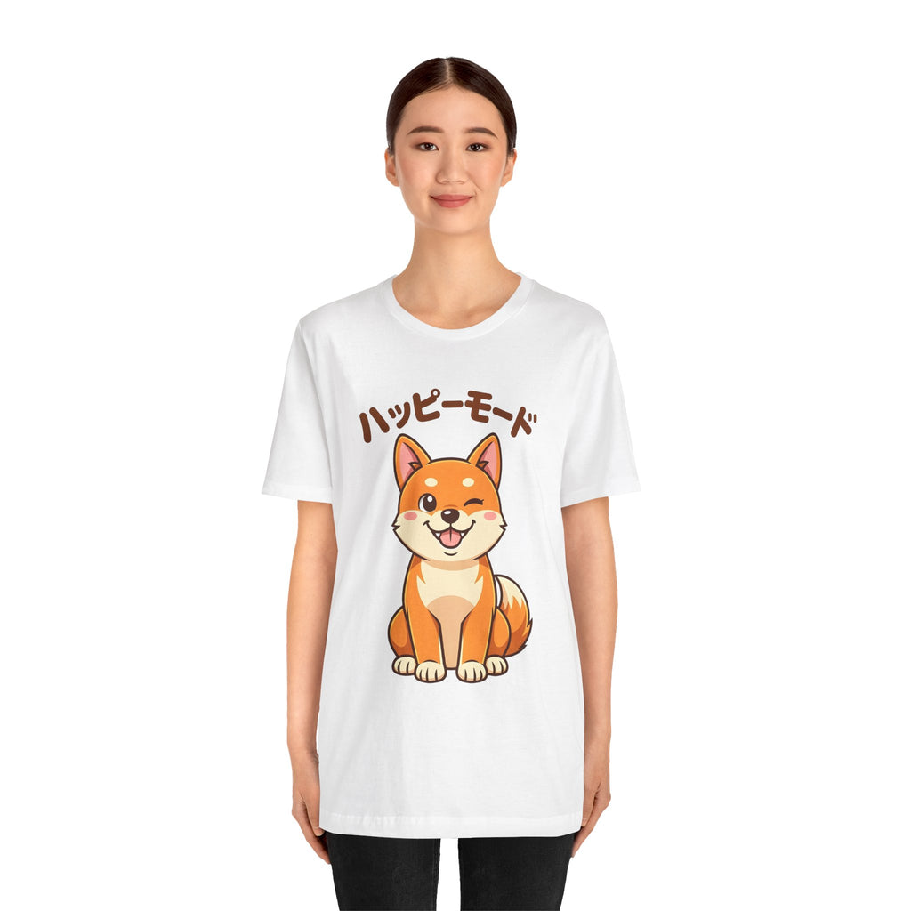 Happy Mode Shiba Inu T‑Shirt — Cute Japanese Kawaii Dog Tee