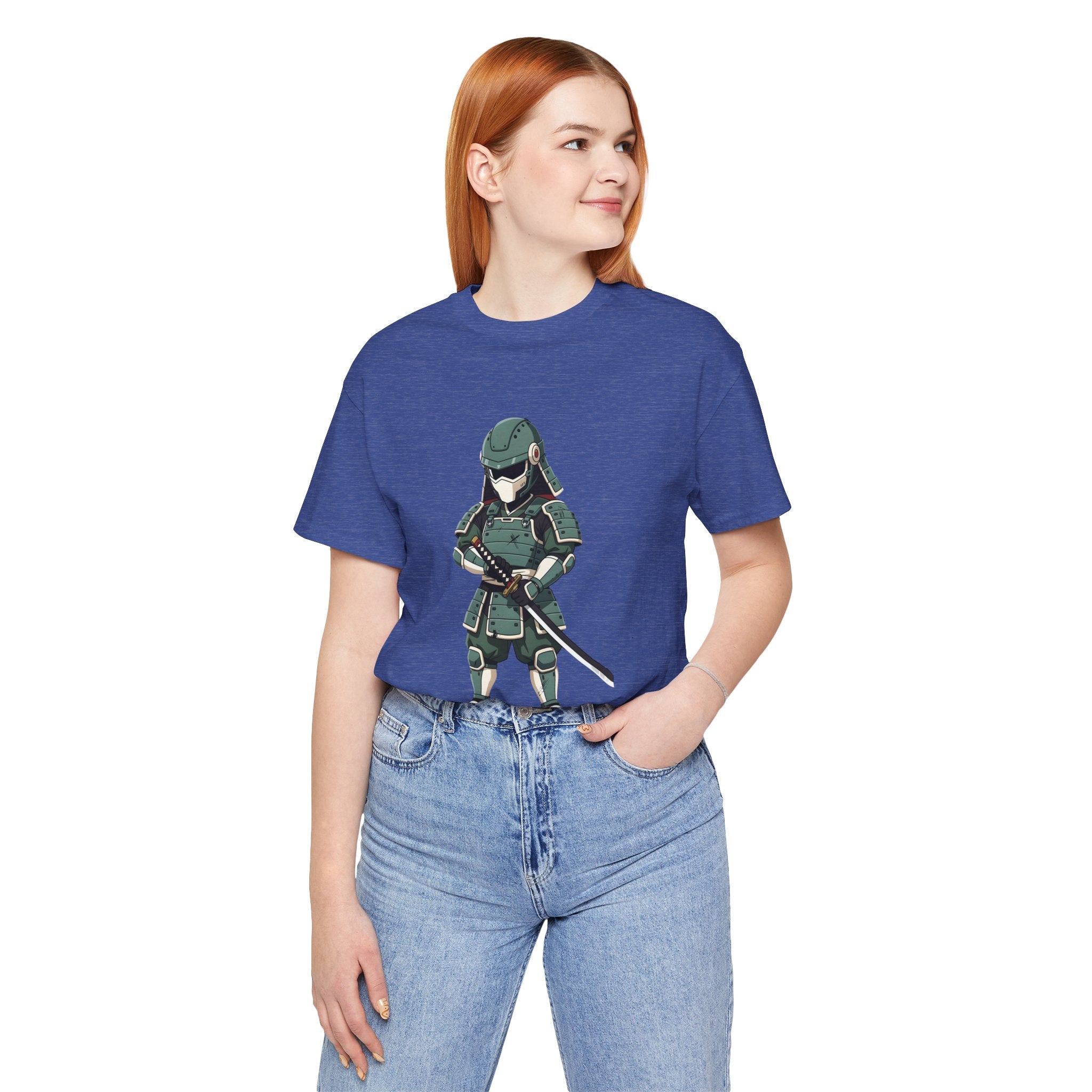 Samurai Cat T-Shirt – Cute Armored Kitty with Katana Graphic