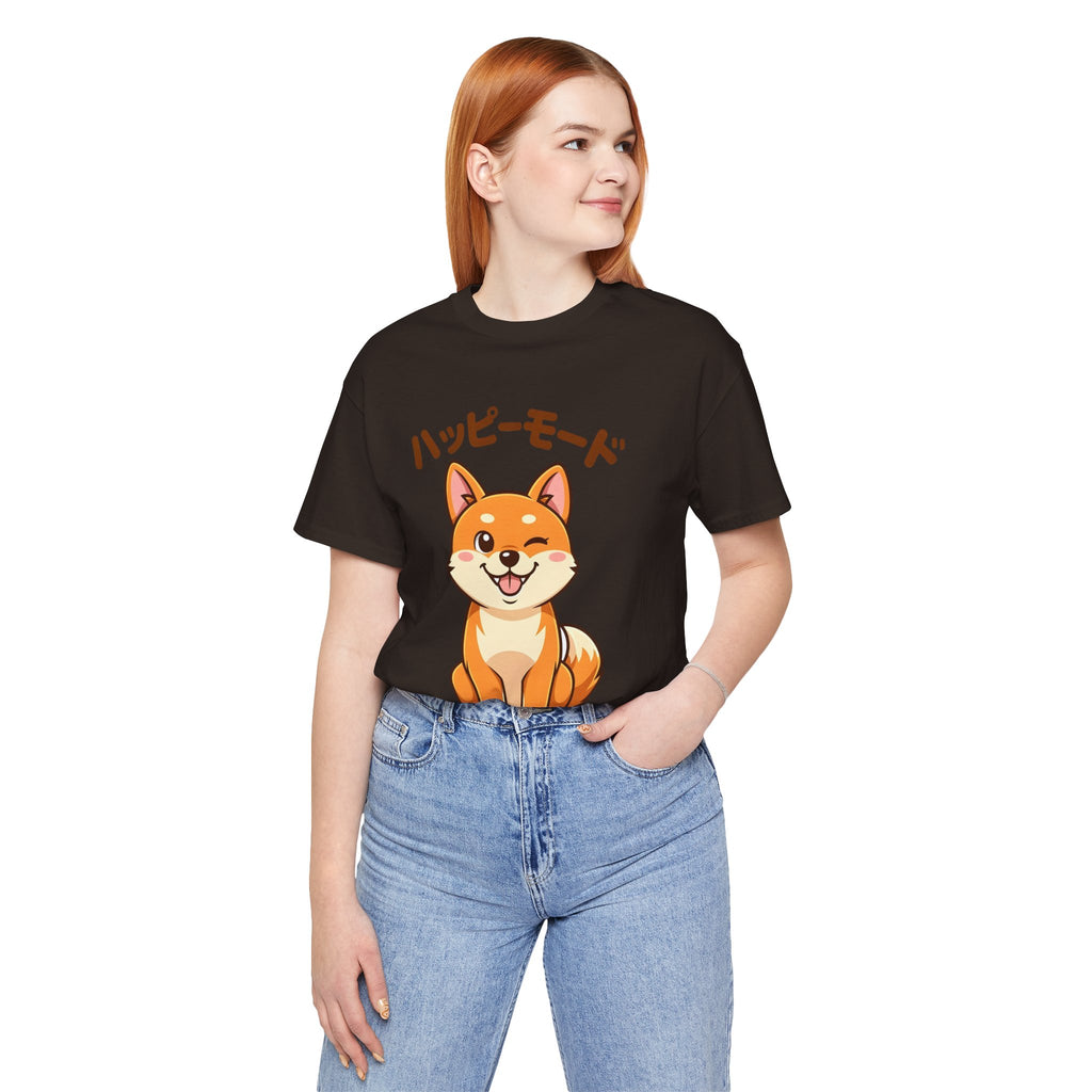Happy Mode Shiba Inu T‑Shirt — Cute Japanese Kawaii Dog Tee