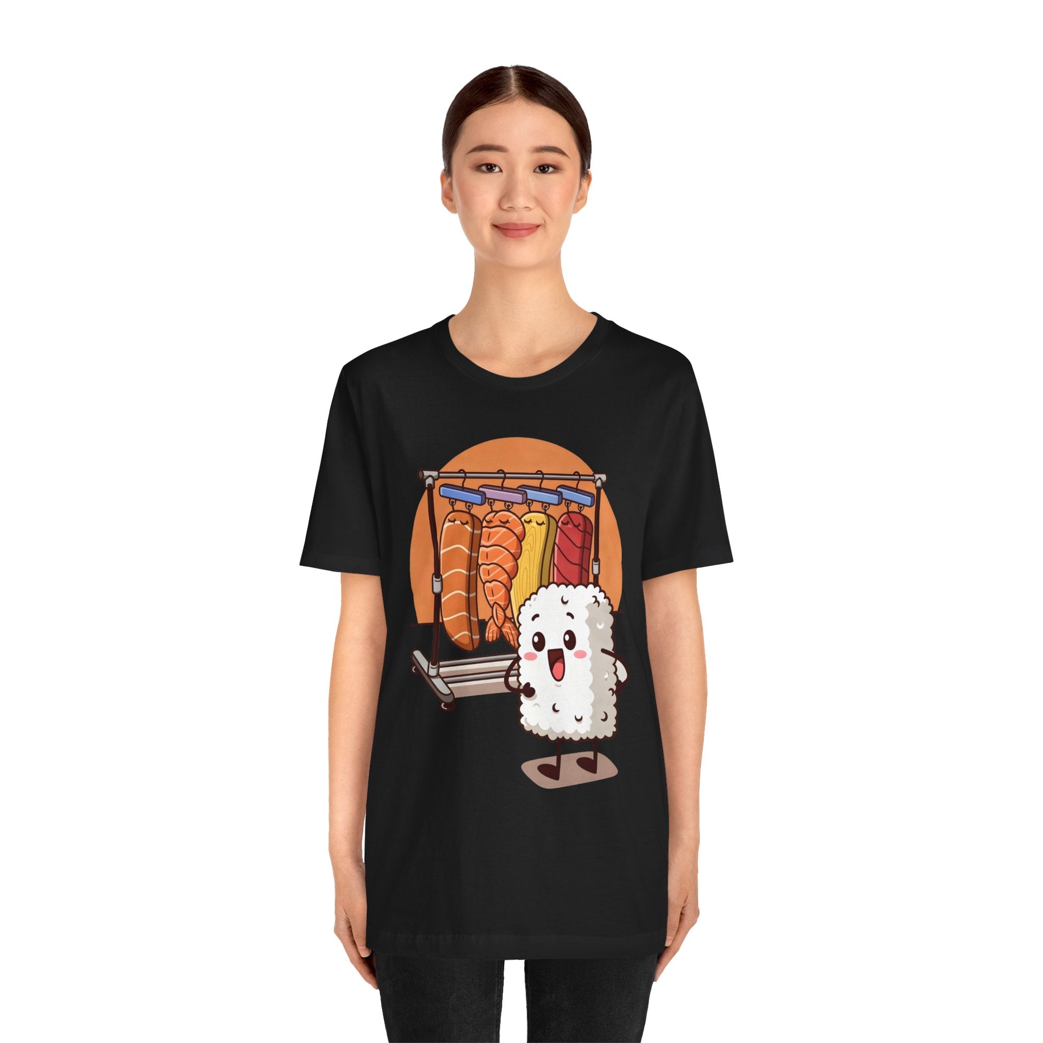 Cute Sushi Rice Cartoon T‑Shirt — Kawaii Nigiri Character Tee